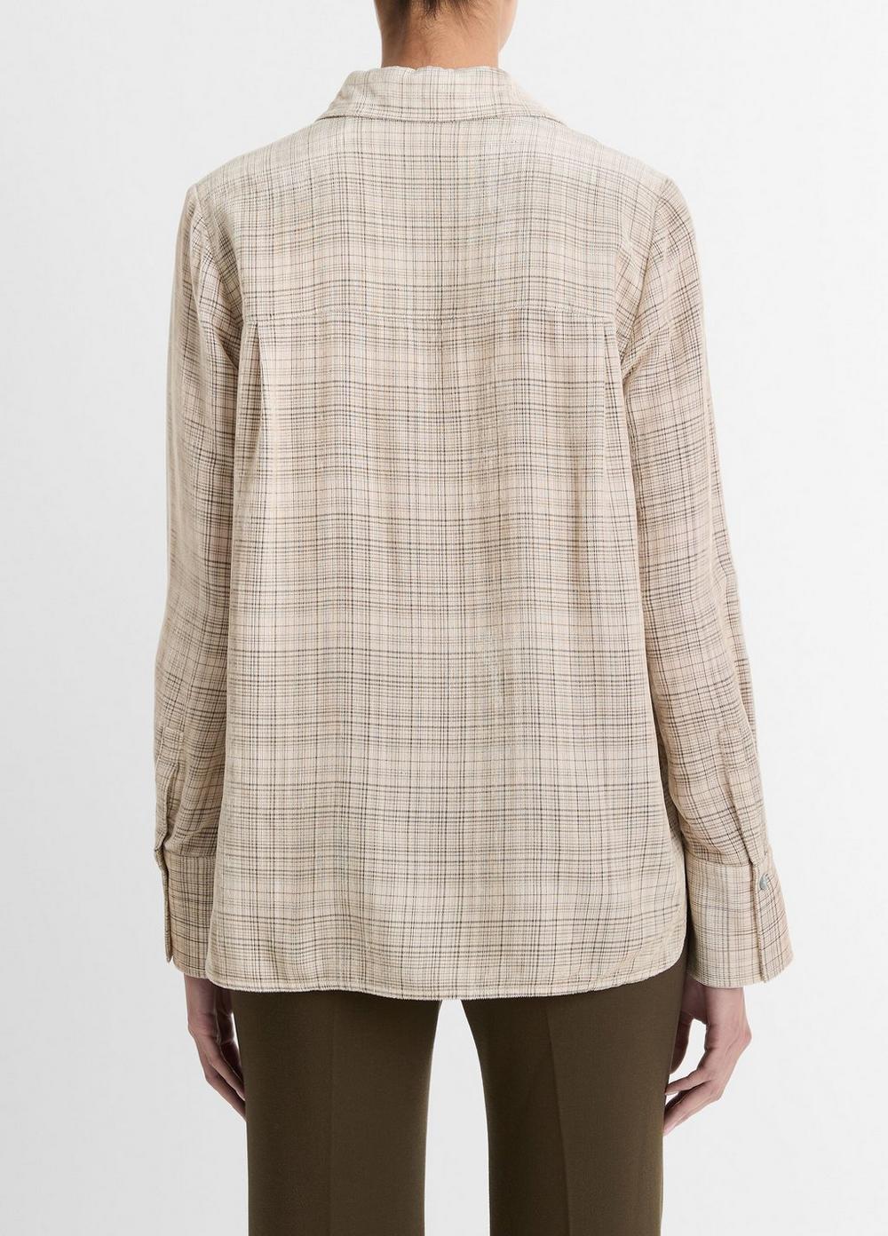 Textured Plaid Button-Front Shirt Product Image
