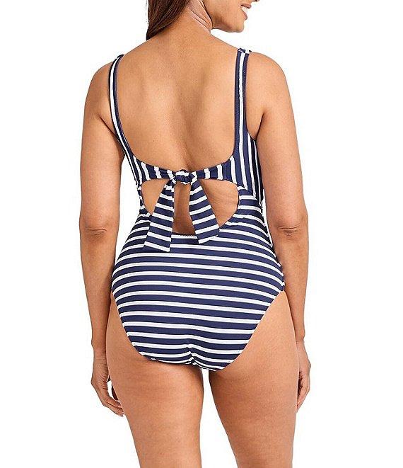 Tommy Bahama Coastline Stripe Reversible Scoop Neck Tank One Piece Swimsuit Product Image