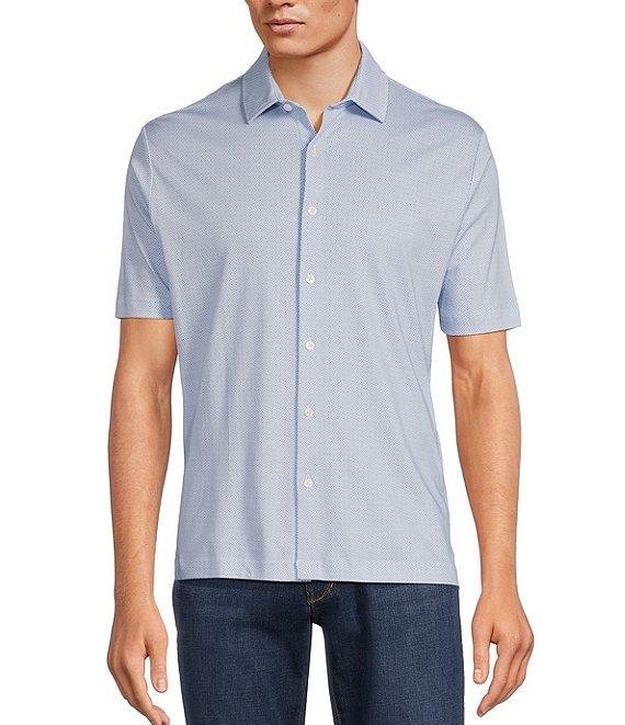 Hart Schaffner Marx The Mr. Classic Collection Short Sleeve Micro-Star Geo Print Coatfront Shirt Product Image