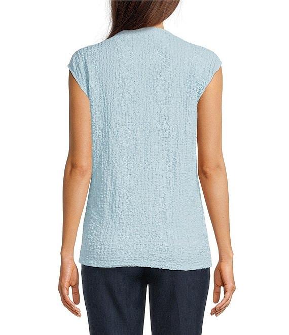Calvin Klein Textured Mock Neck Sleeveless Top Product Image