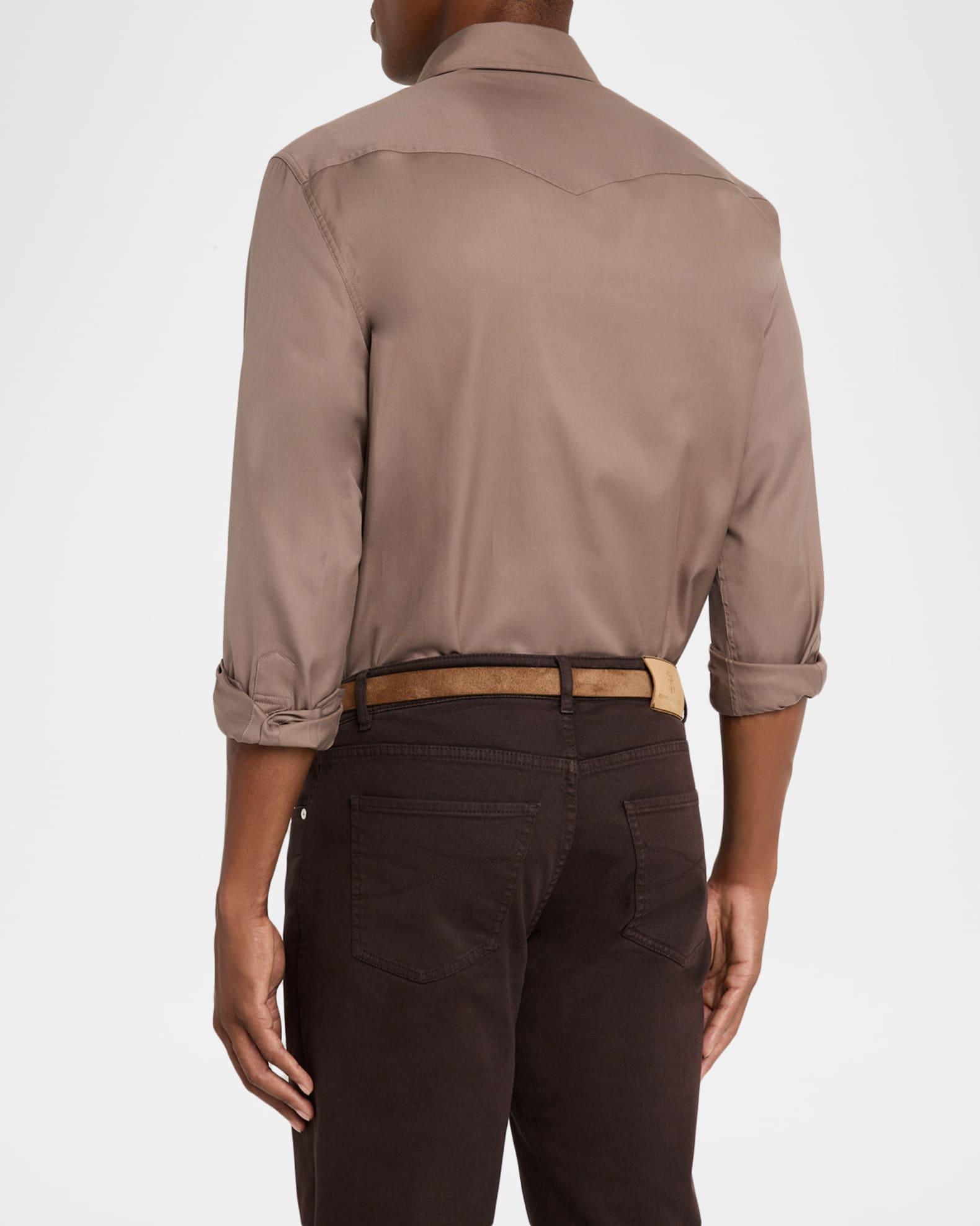 Men's Piece-Dyed Cotton Western Shirt Product Image