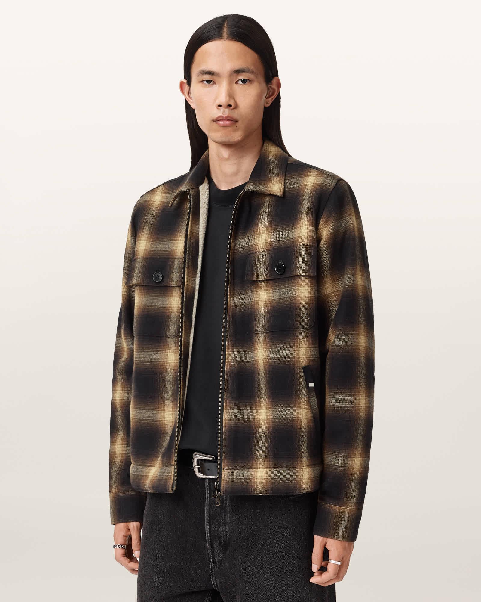 Mathers Check Jacket TRAIL BROWN | ALLSAINTS US Product Image