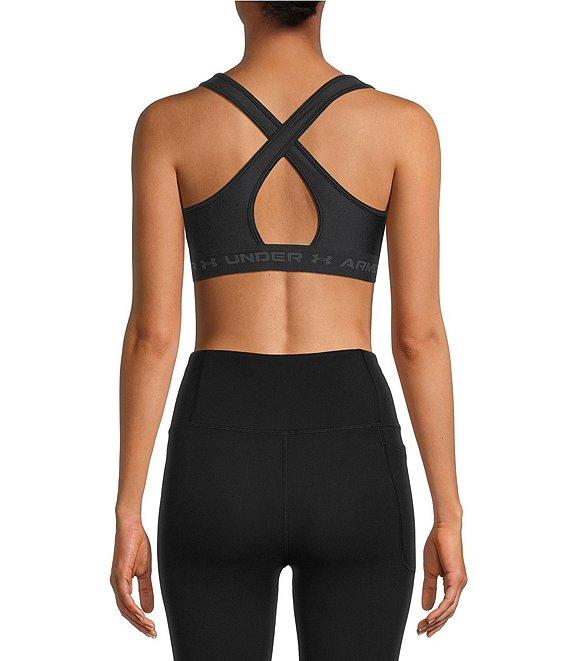 Under Armour Solid Double Layer HeatGear Scoop Neck Cross Back Sports Bra Product Image