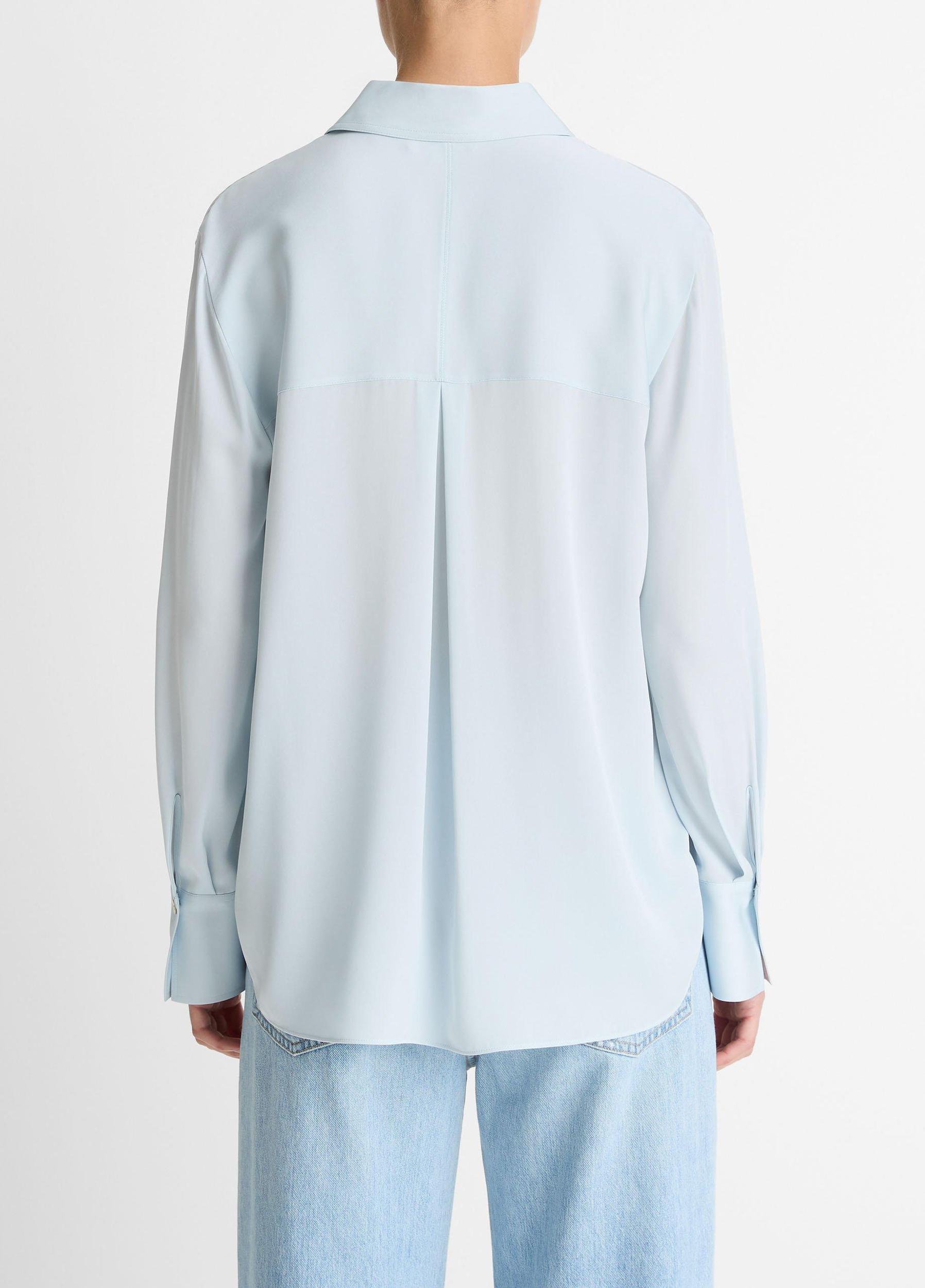 Stretch-Silk Button-Front Blouse Product Image