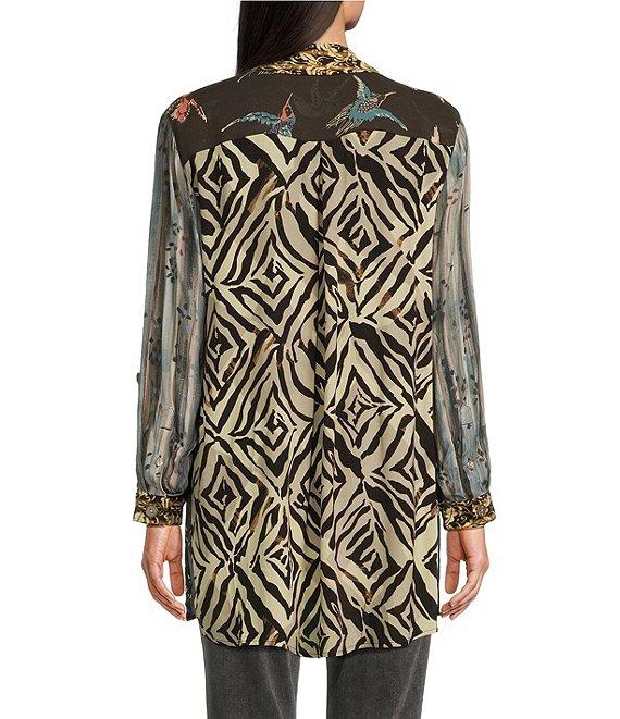 John Mark Mix Print Point Collar Long Sleeve Tunic Product Image