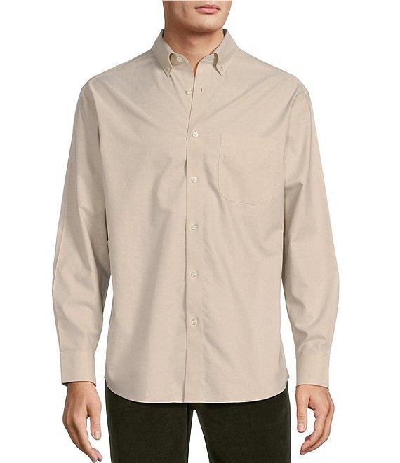 Gold Label Roundtree & Yorke Non-Iron Long Sleeve Solid Oxford Sport Shirt Product Image