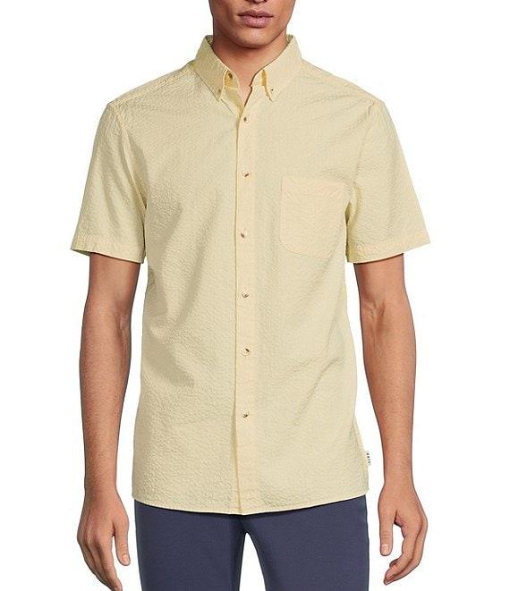 Rowm Short Sleeve Solid Seersucker Coatfront Shirt Product Image