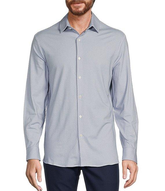 Hart Schaffner Marx State Street Essentials Albini 4FLEX Long Sleeve Geo Printed Coat Front Shirt Product Image