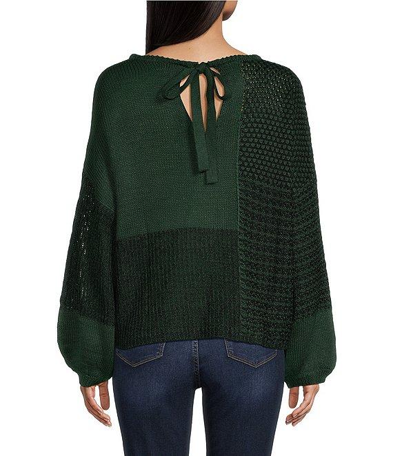 Blu Pepper Scoop Neck Color Block Sweater Product Image