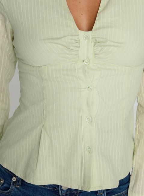 Elowenn Long Sleeve Top Green Product Image