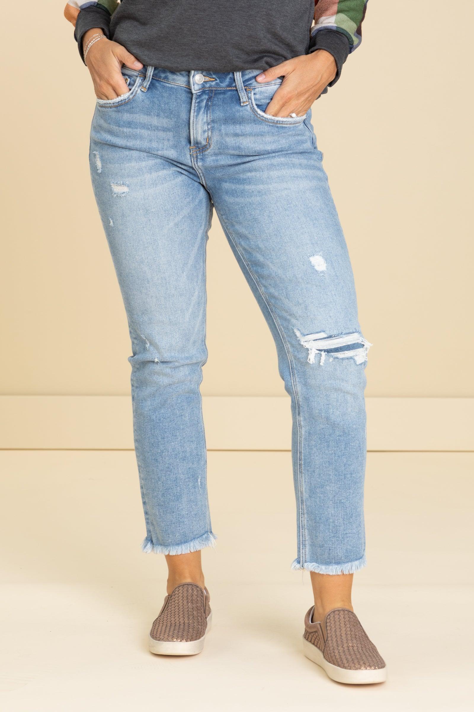 Lovervet Mid Rise Crop Slim Straight Jean Product Image