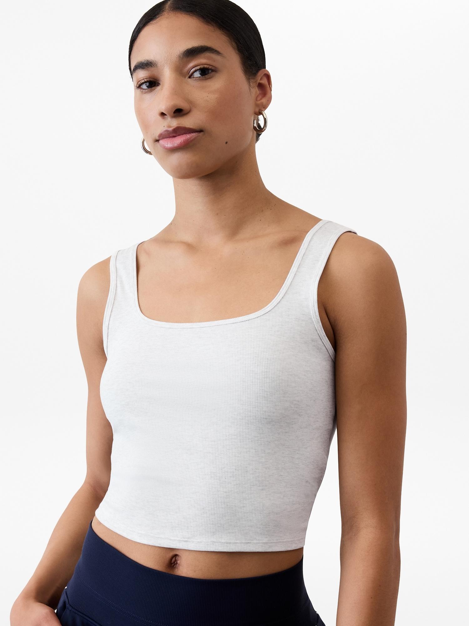 Signature Rib Square Neck Crop Tank Product Image
