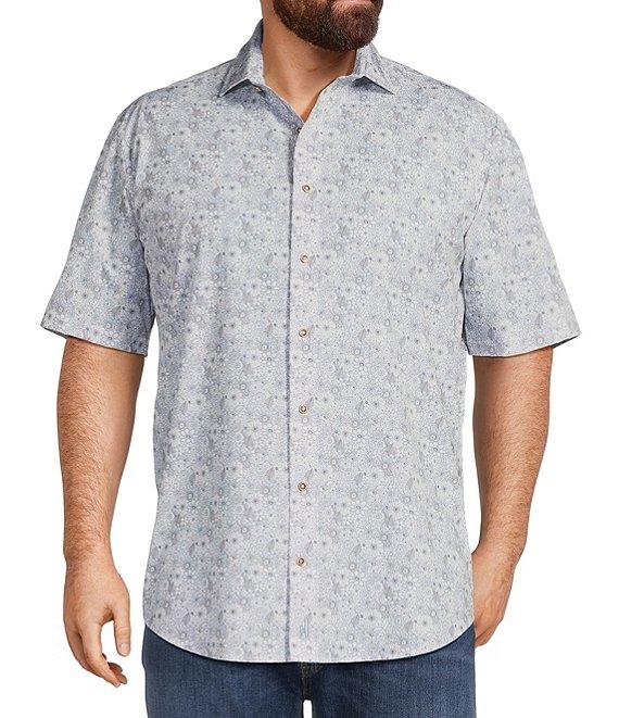 Johnnie-O Big & Tall Kayce Stretch Knit Short Sleeve Woven Shirt Product Image