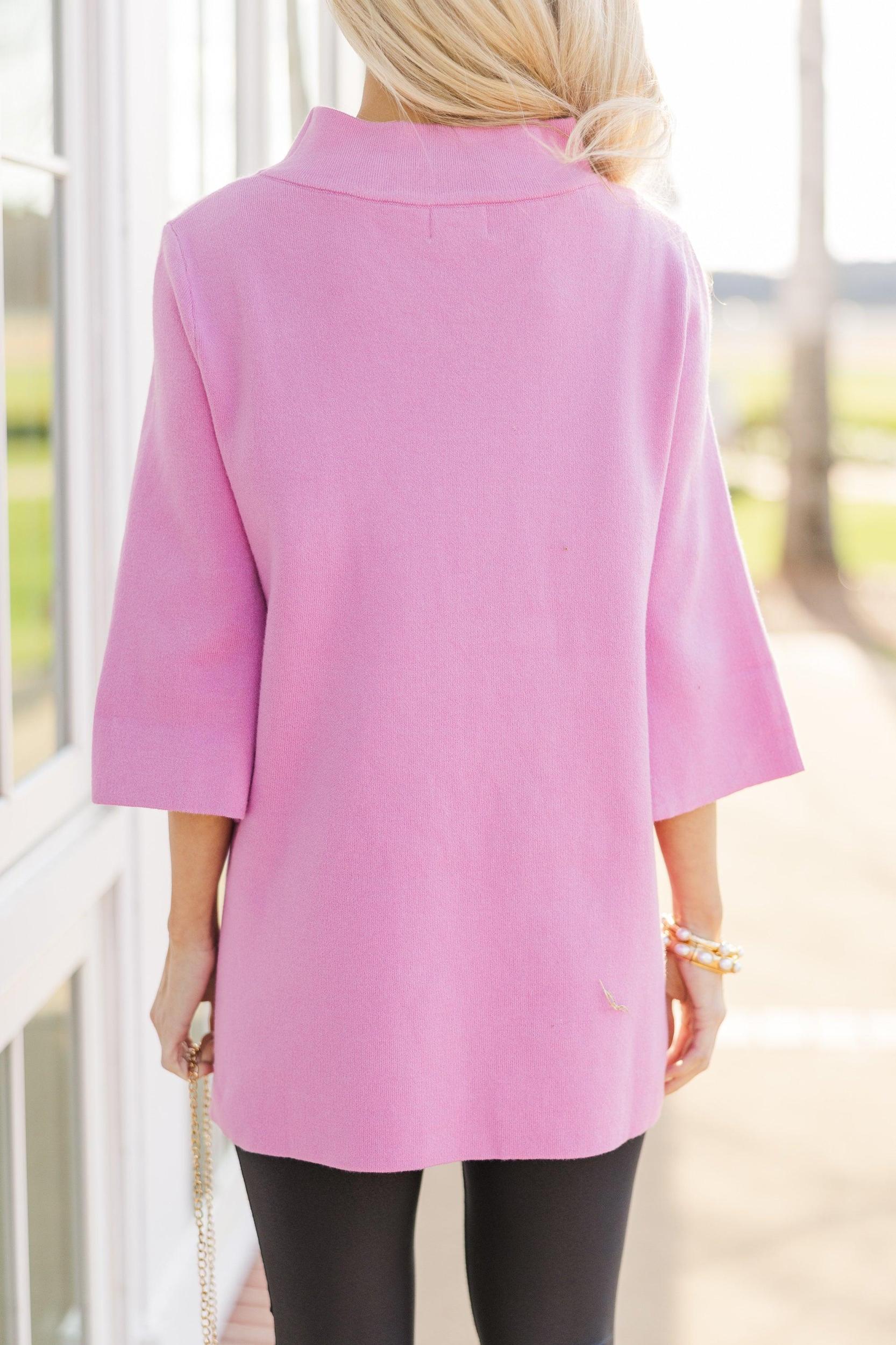 With Ease Pink Mock Neck Sweater Tunic Female Product Image