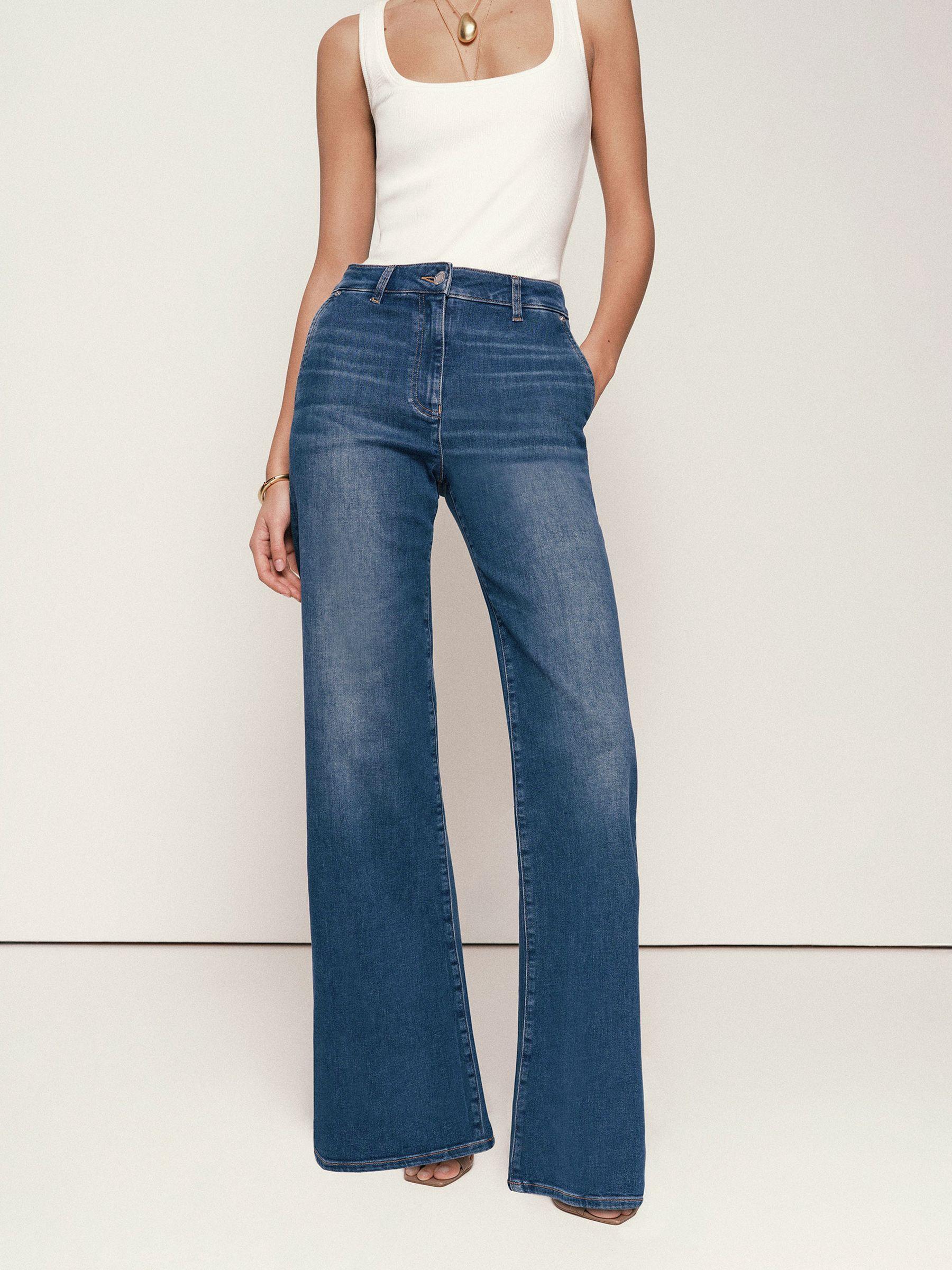 Wide-Leg Jeans in Mid Blue Product Image