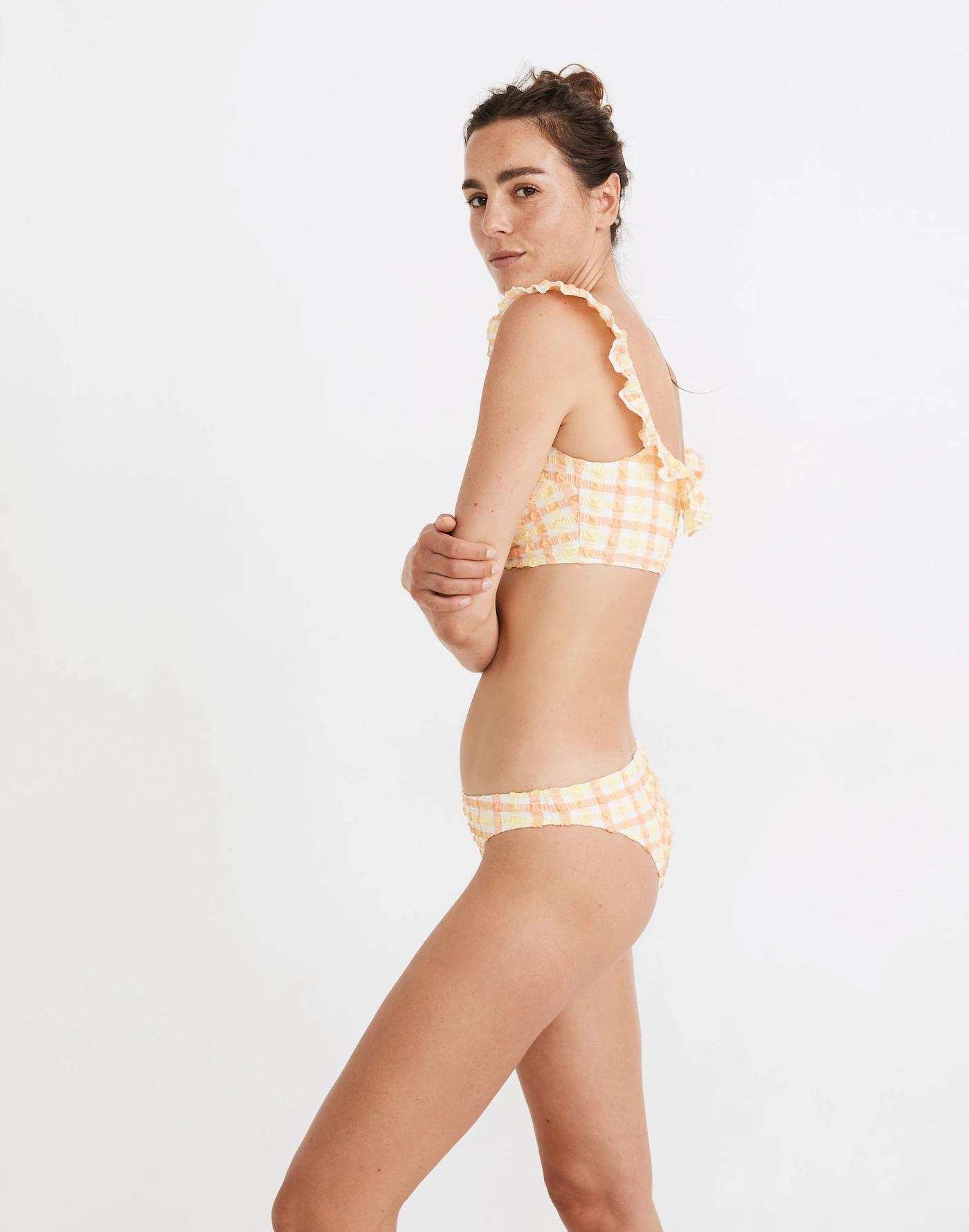 Madewell x Solid & Striped® Paloma Bikini Bottom in Seersucker Gingham Product Image
