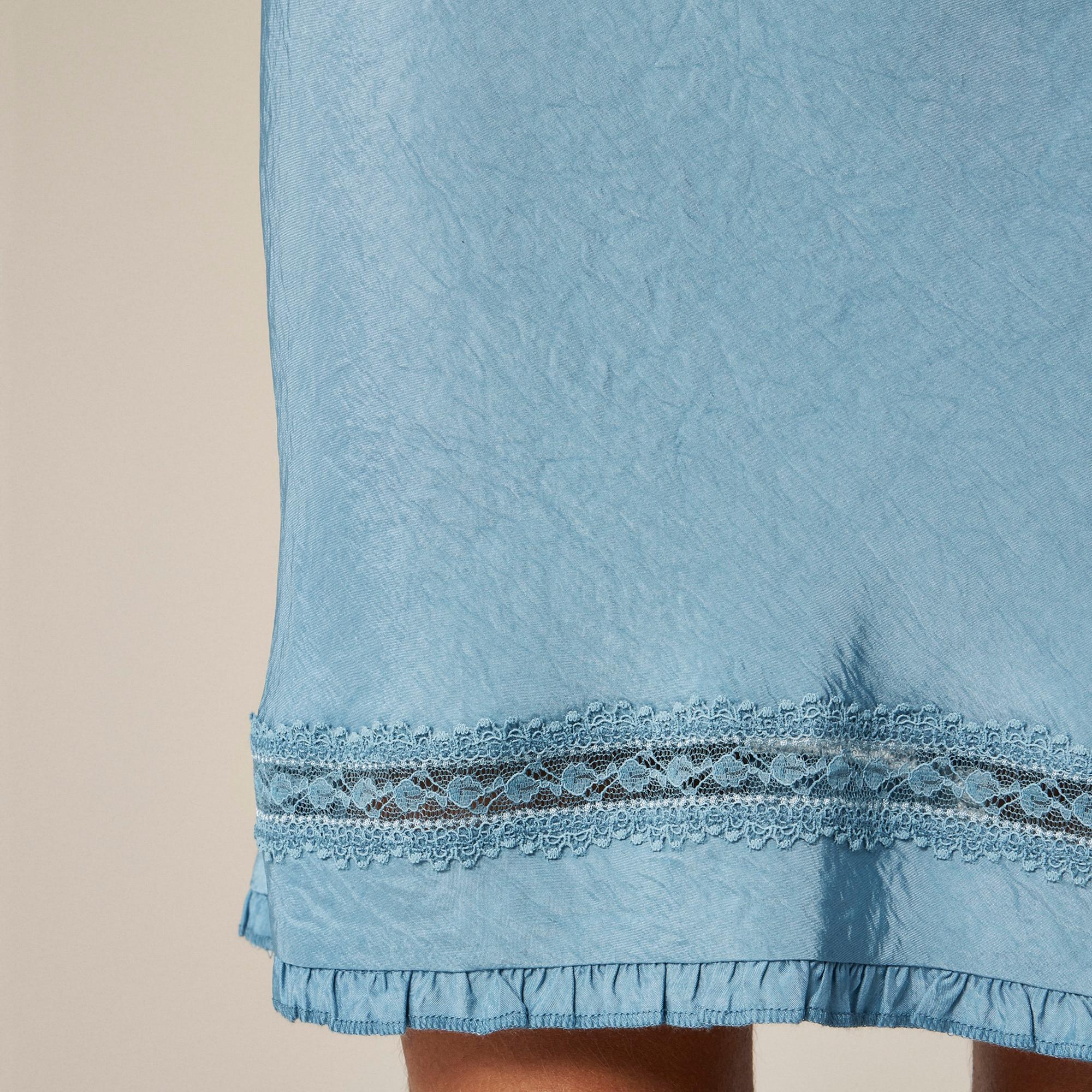 Lace-trim slip skirt in matte textured satin Product Image