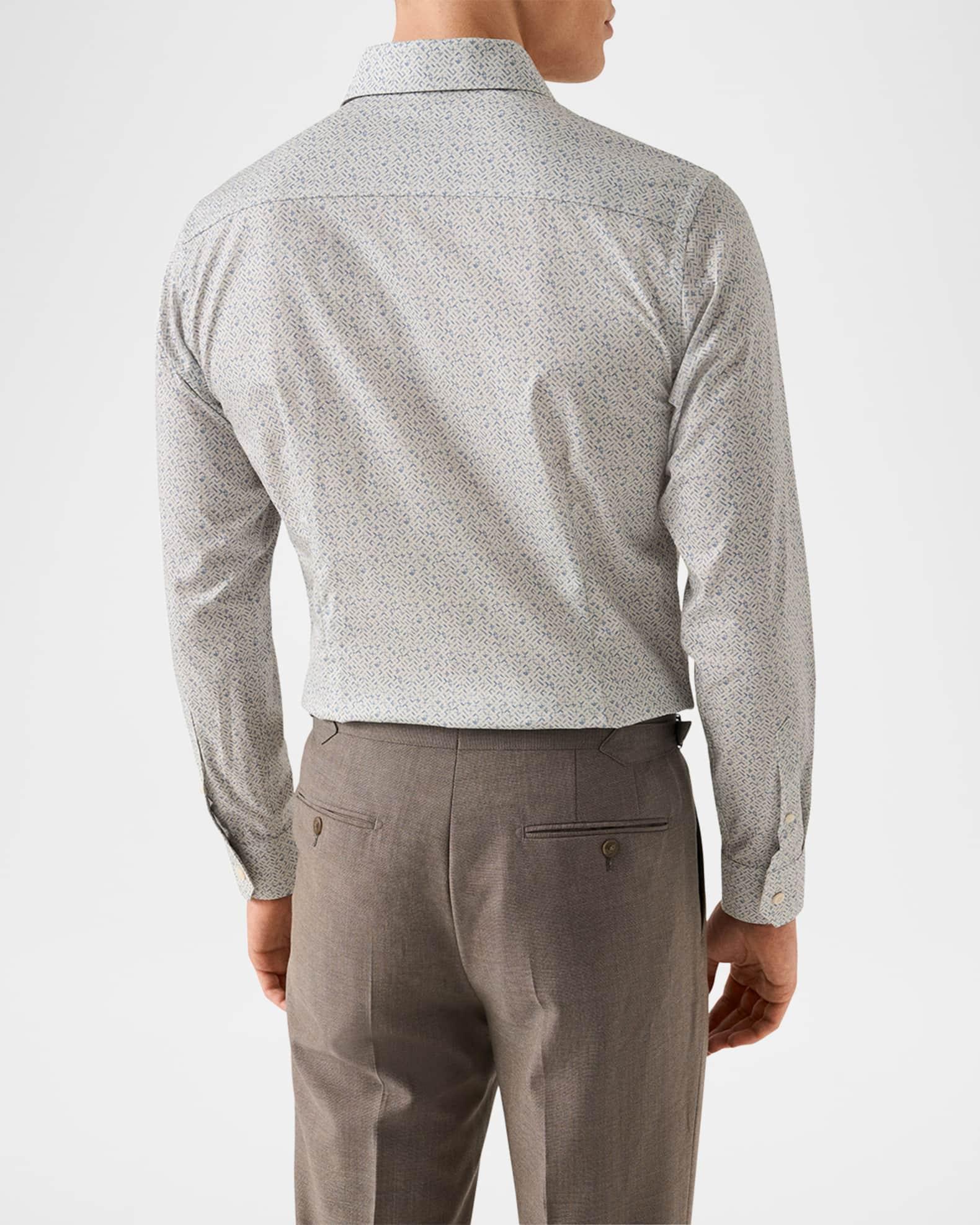 Men's Signature Twill Geometric Slim-Fit Dress Shirt Product Image