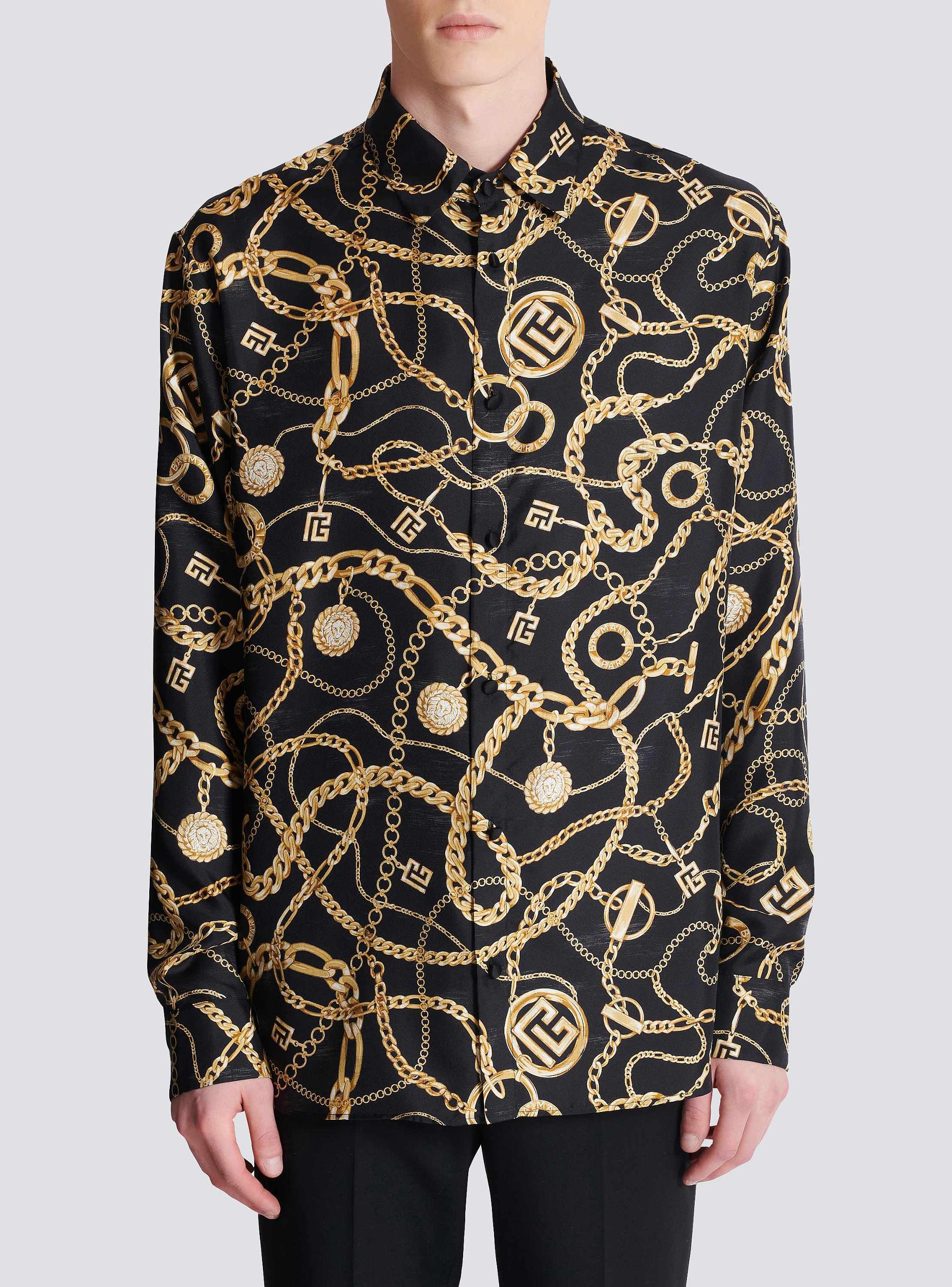 Printed silk shirt with Chaînes pattern Product Image