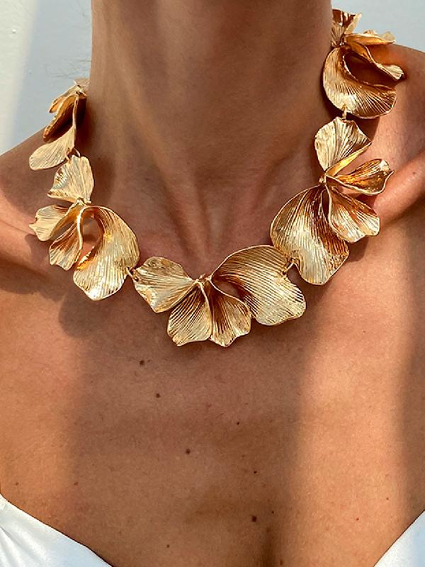 Flower Print Solid Color Necklaces Accessories Product Image