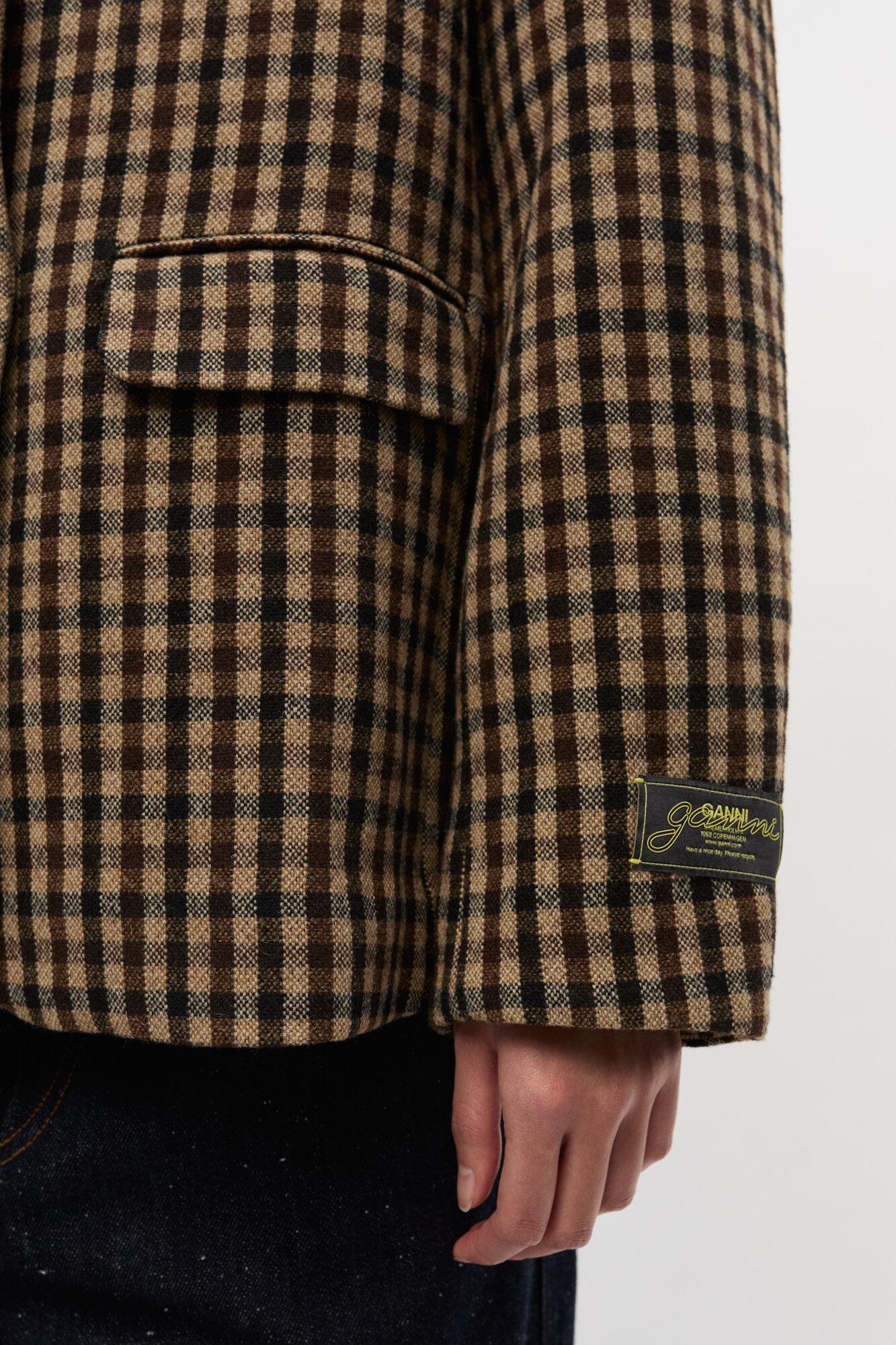 Check Wool Blazer Product Image