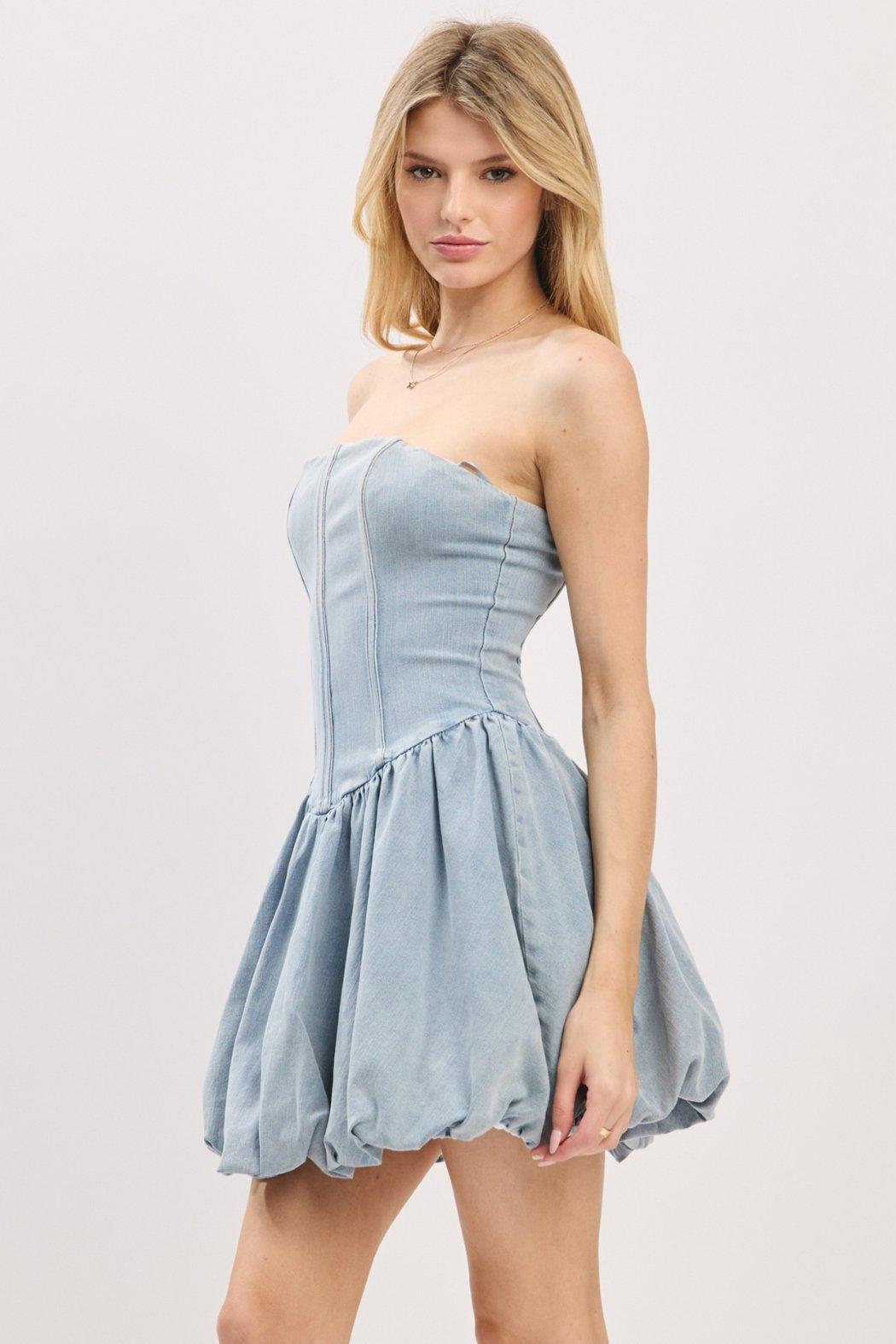 Bubble Denim Dress Product Image