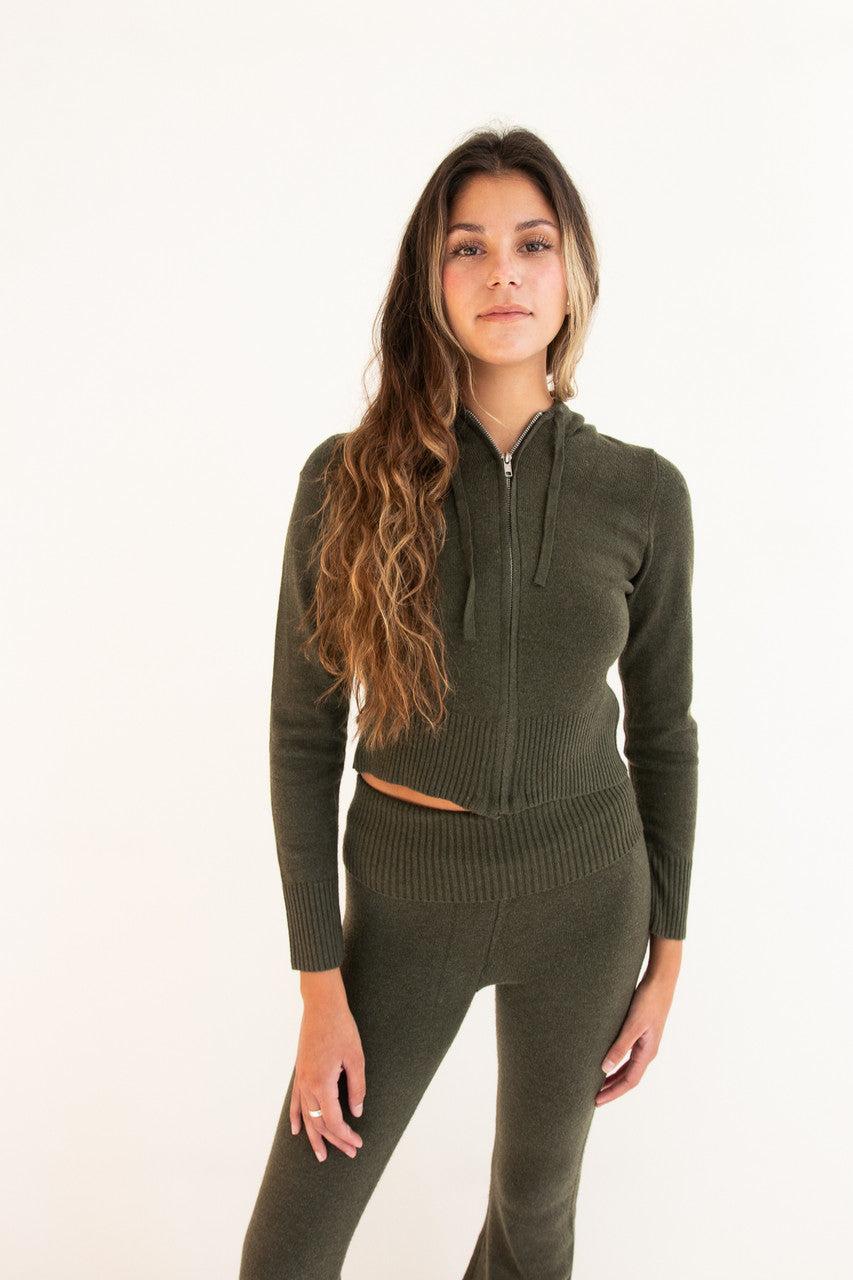 Soft Knit Zip Up Hoodie Product Image