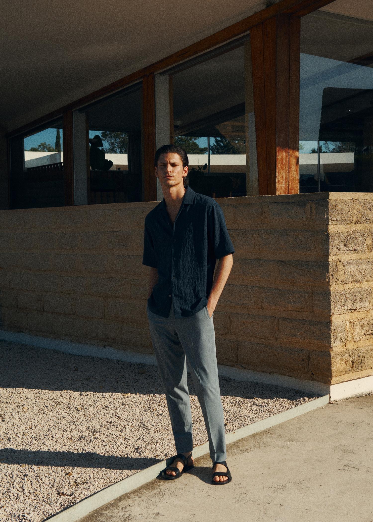 Stretch fabric super slim-fit suit trousers - Men | MANGO USA Product Image