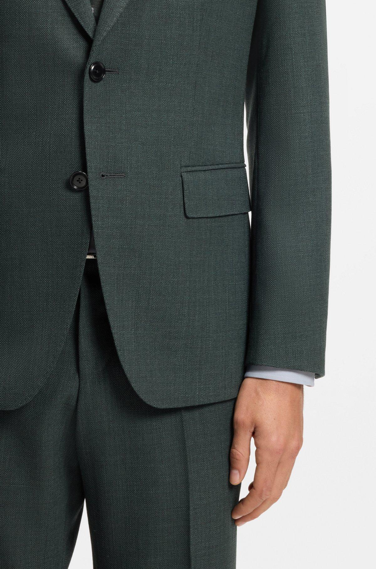 Patterned slim-fit jacket in stretch wool Product Image