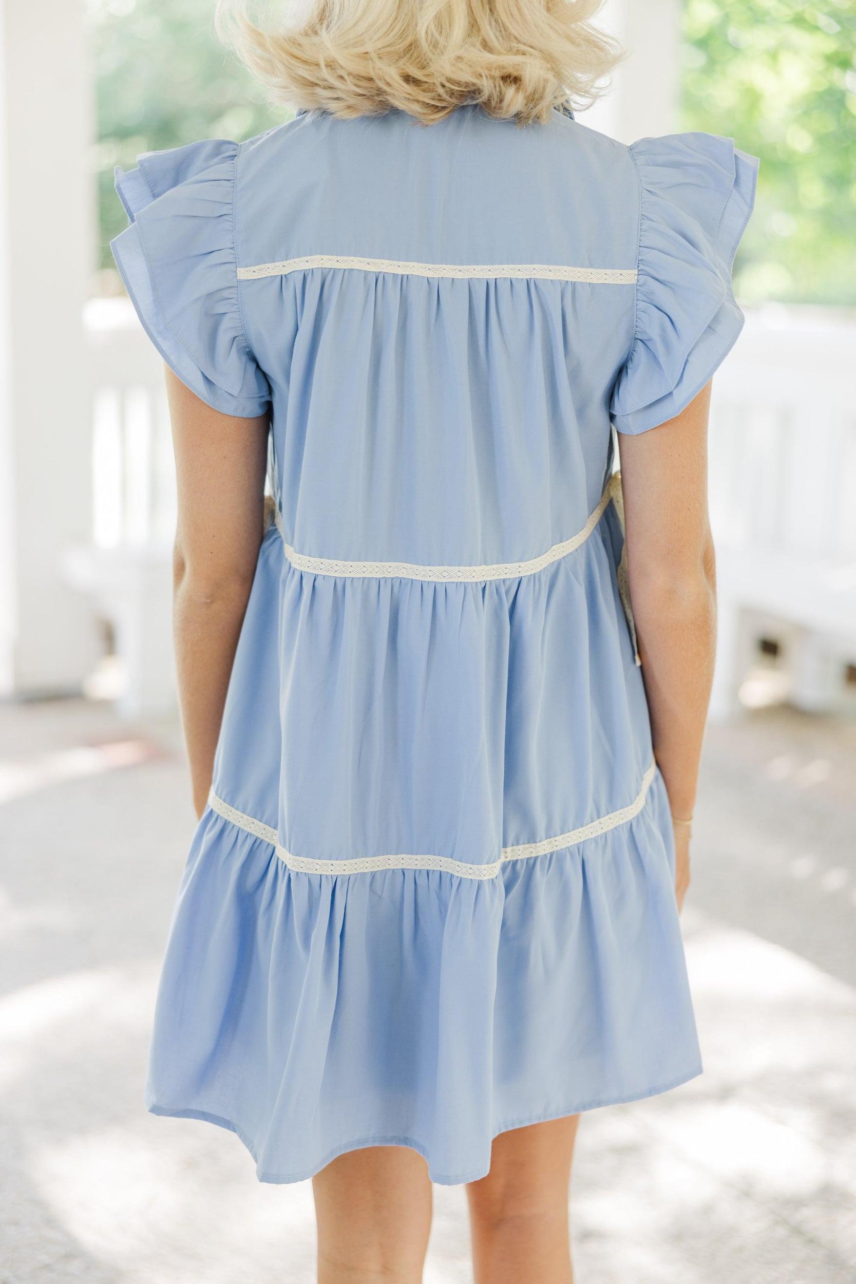 Take What's Yours Chambray Blue Babydoll Dress Female Product Image