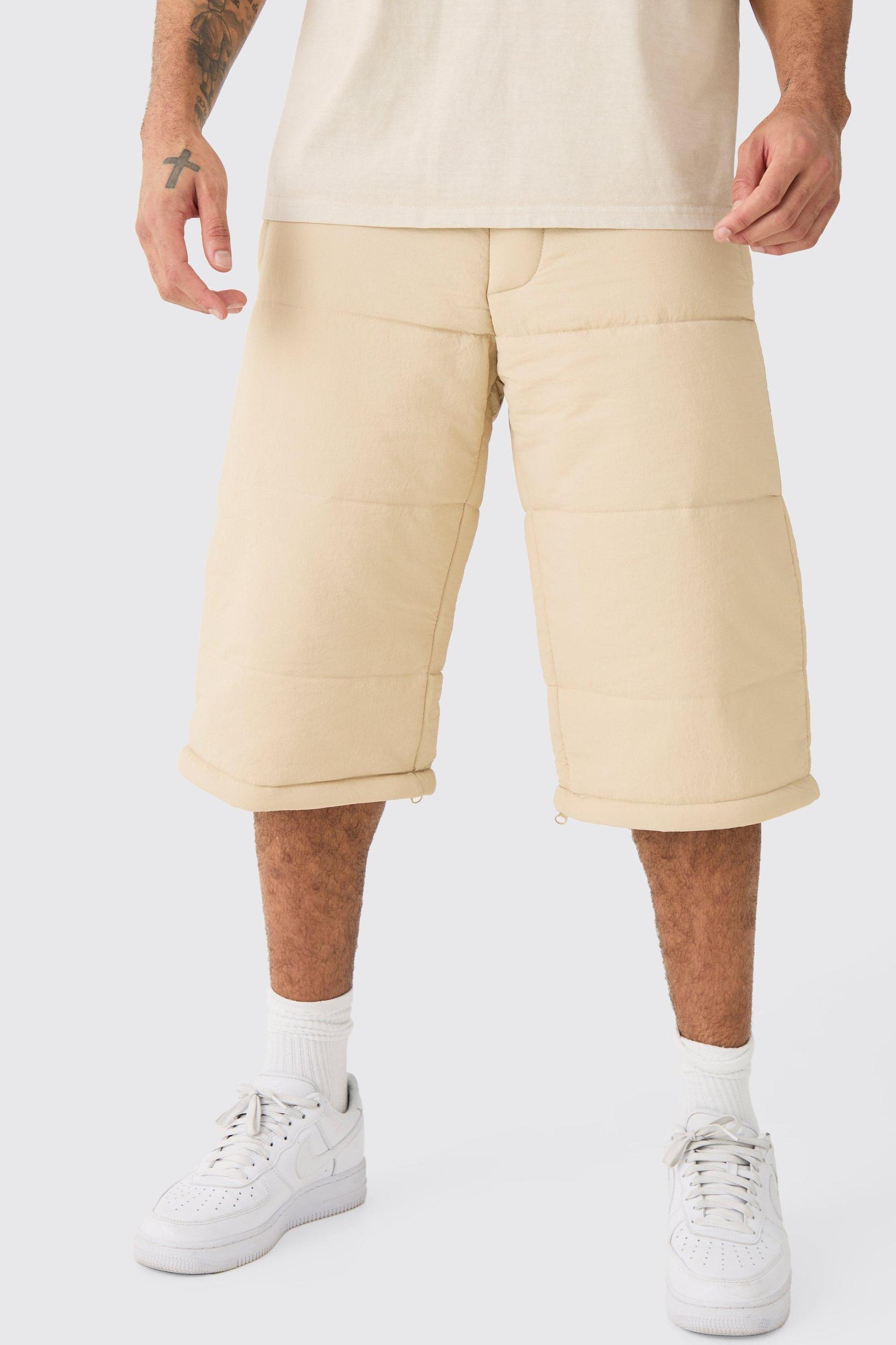 Elasticated Waist Quilted Zip Off Wide Leg Pants | boohooMAN USA Product Image