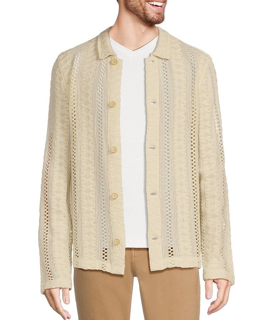 Murano Crocodile World Collection Slim Fit Pointelle Shirt Jacket Product Image