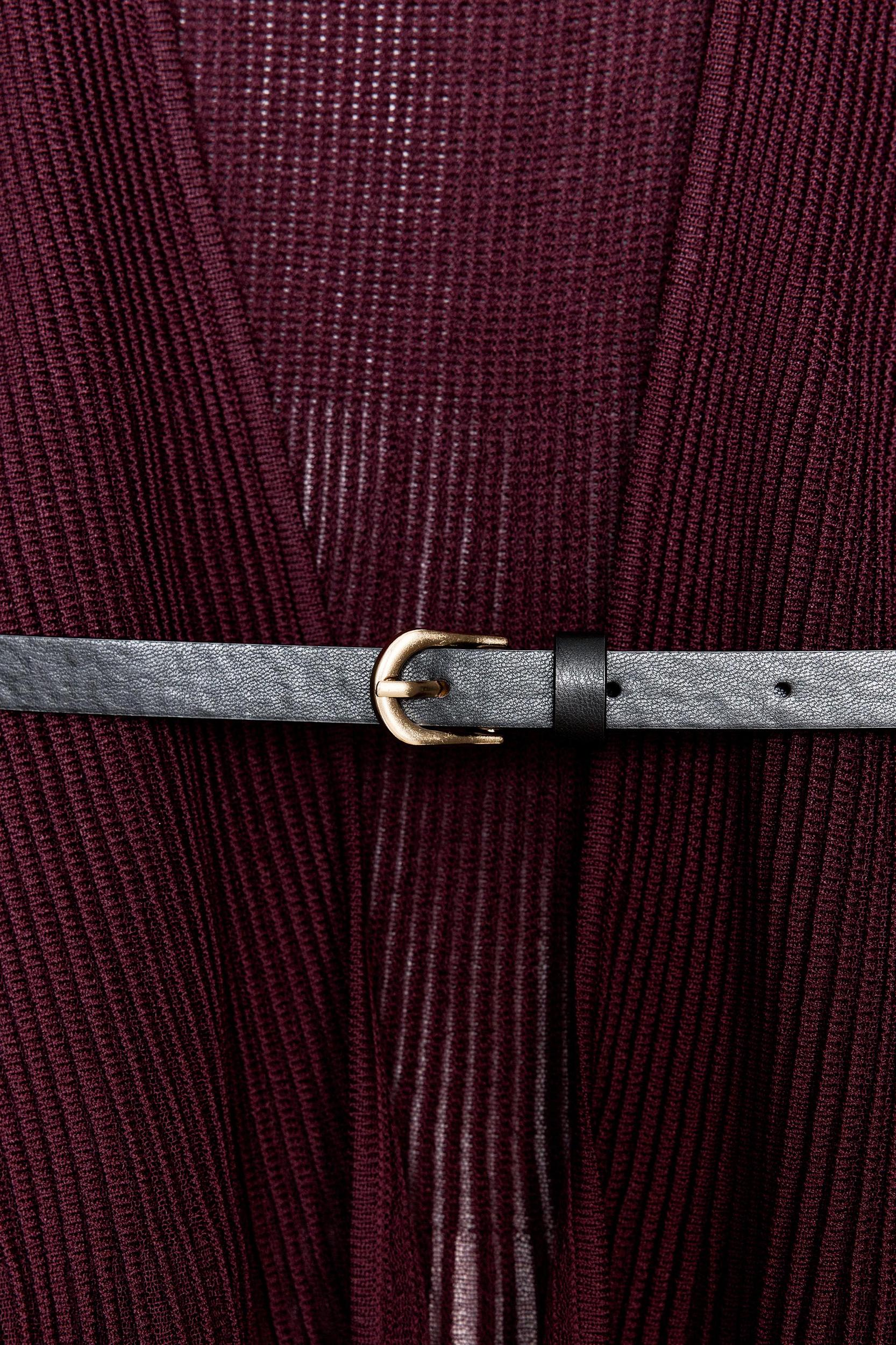 RIB KNIT CARDIGAN WITH BELT Product Image