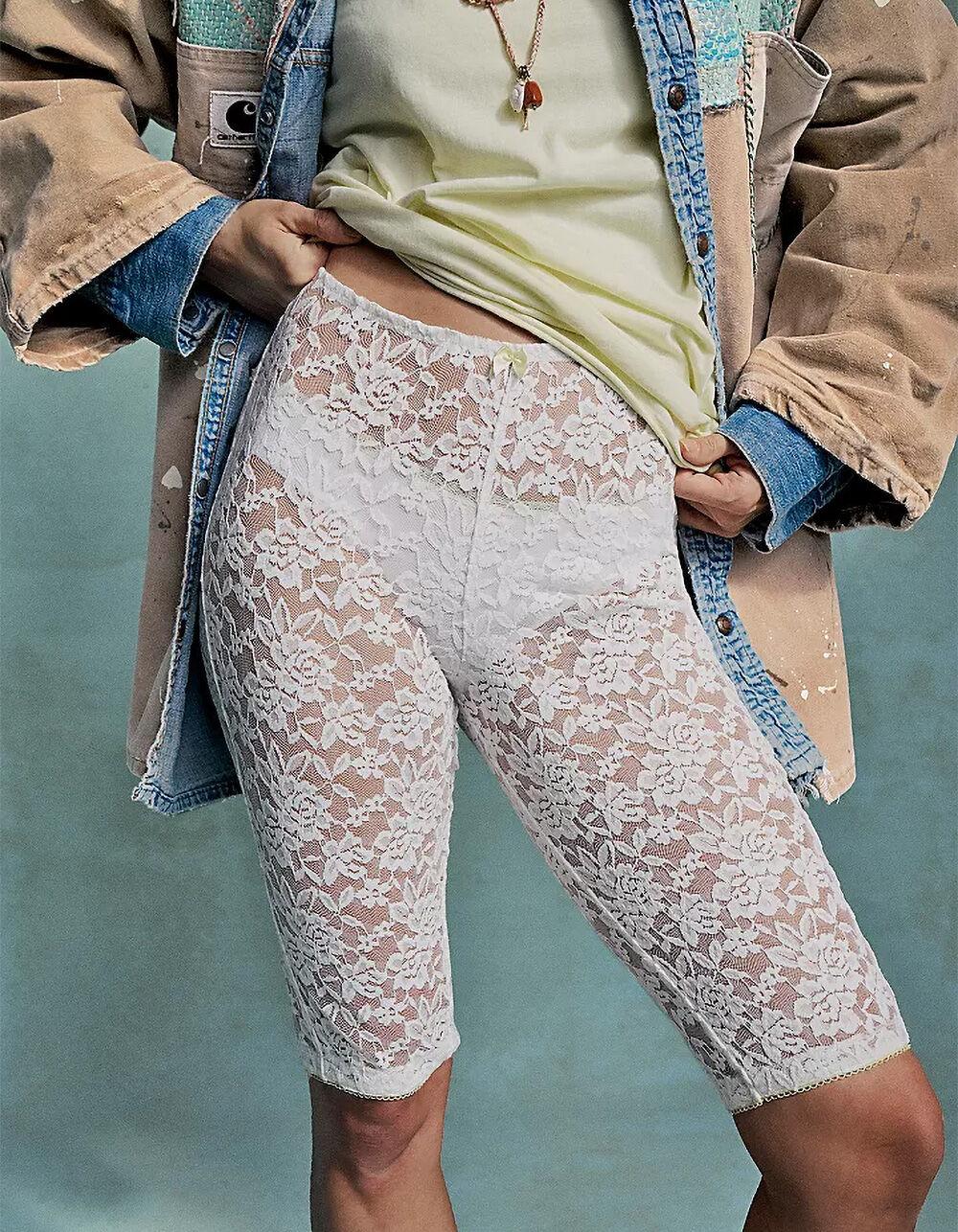 FREE PEOPLE All Day Womens Lace Capris - IVORY Product Image