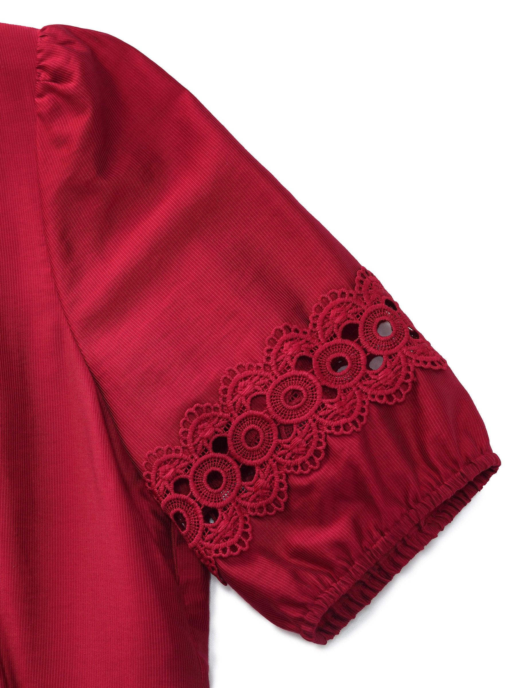 Tencel Blend Lace Patchwork Women Maxi Dress Product Image