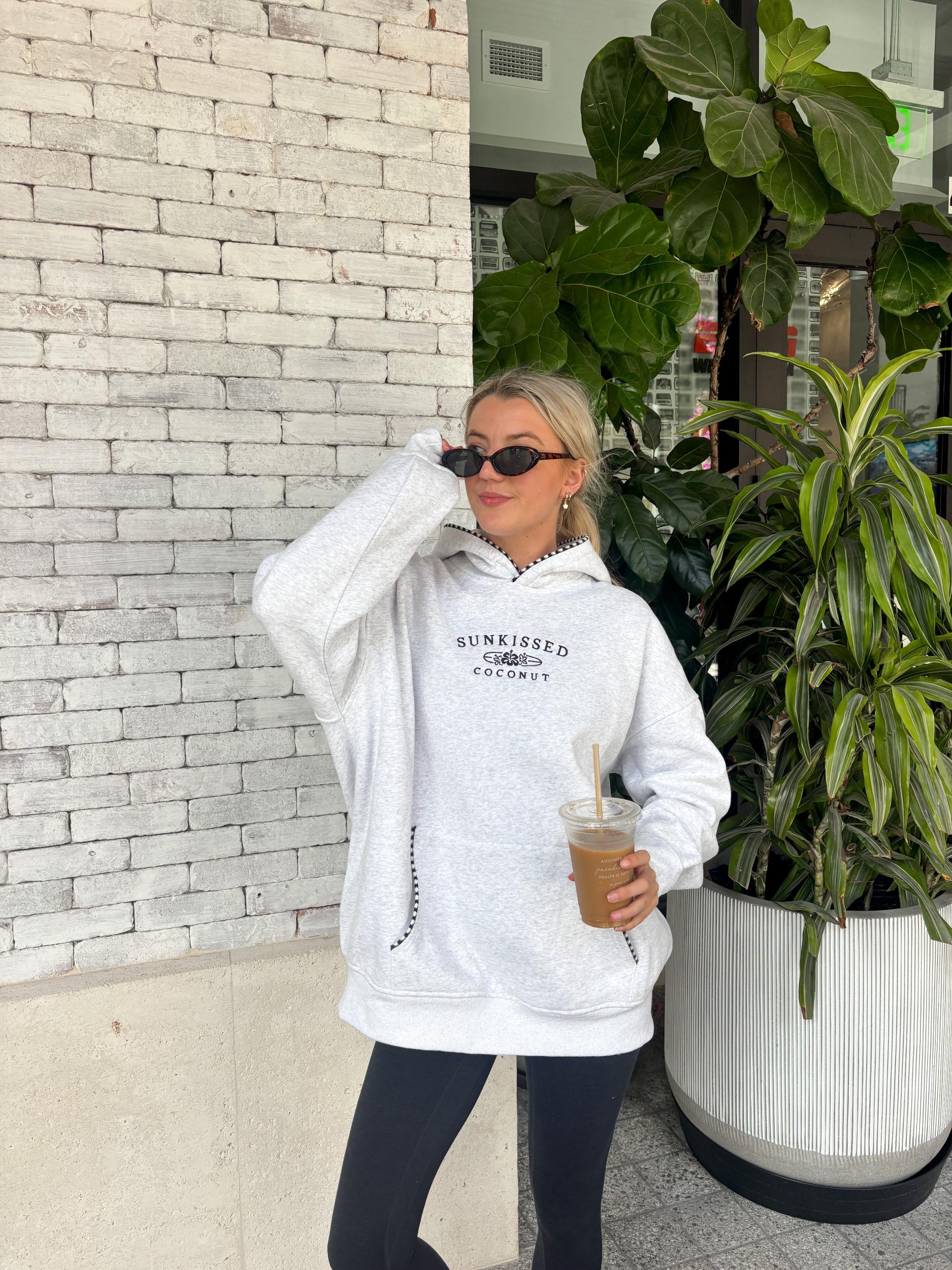 Pearl Grey Lexi Stitched Sunkissedcoconut Hoodie Product Image