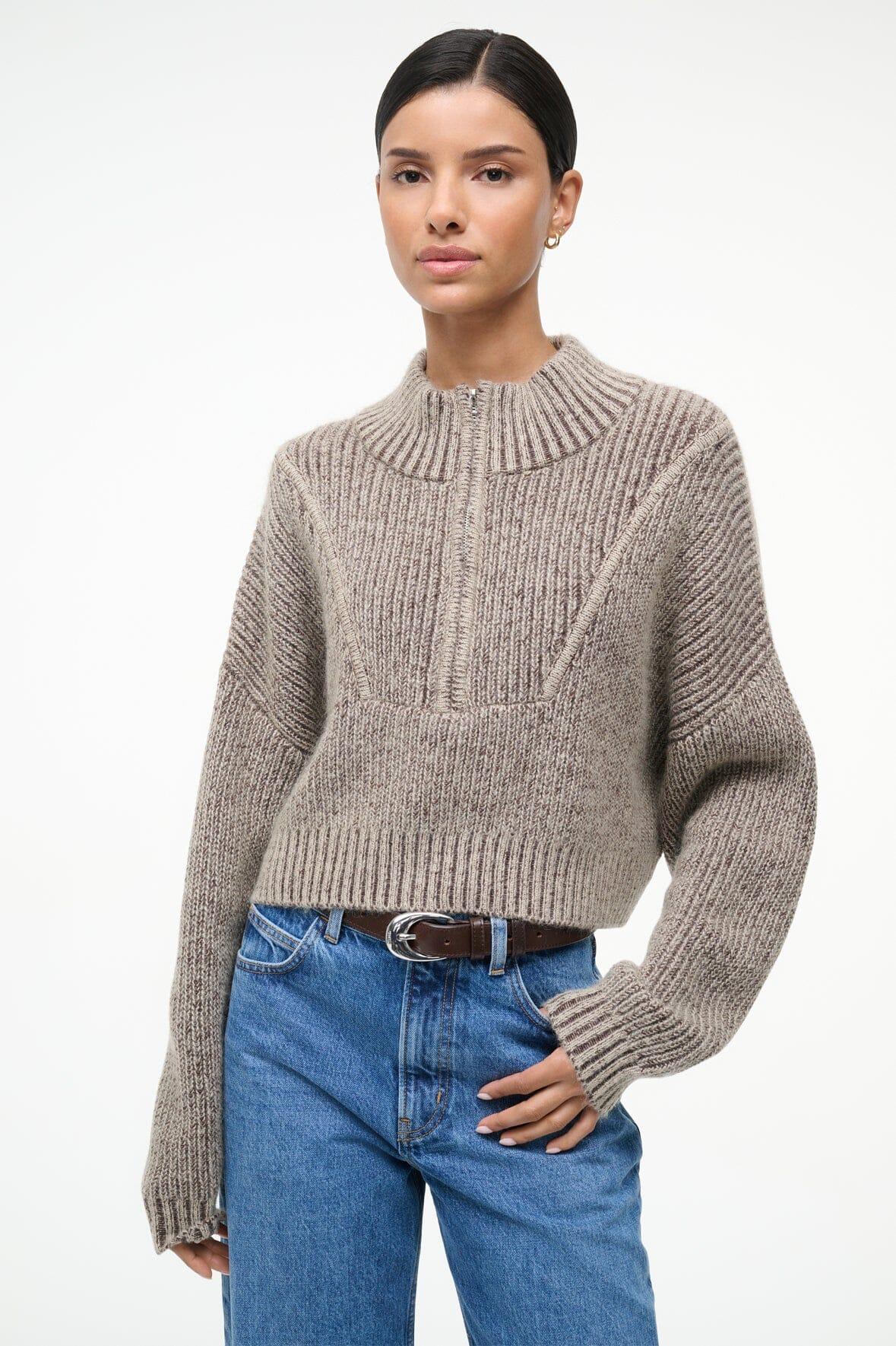 CROPPED HAMPTON SWEATER | BISQUE Product Image