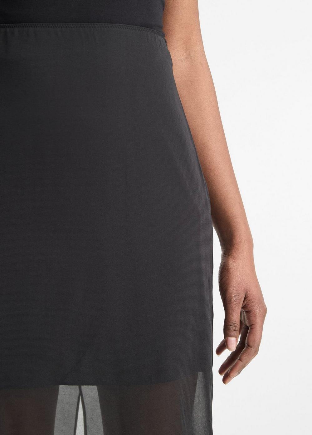 Sheer Stretch-Silk Overlay Skirt Product Image