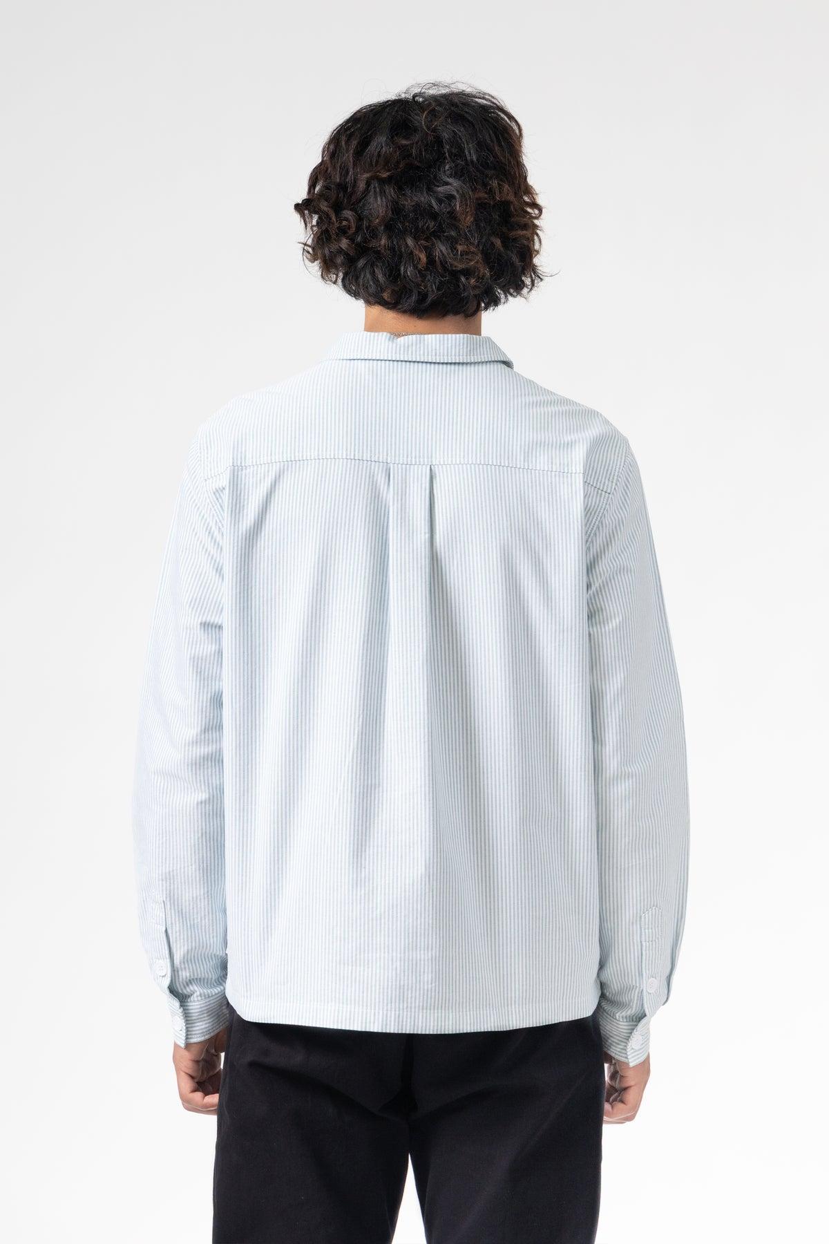 Blacksmith - 'Boxford' Utility Shirt - Green Stripe Product Image