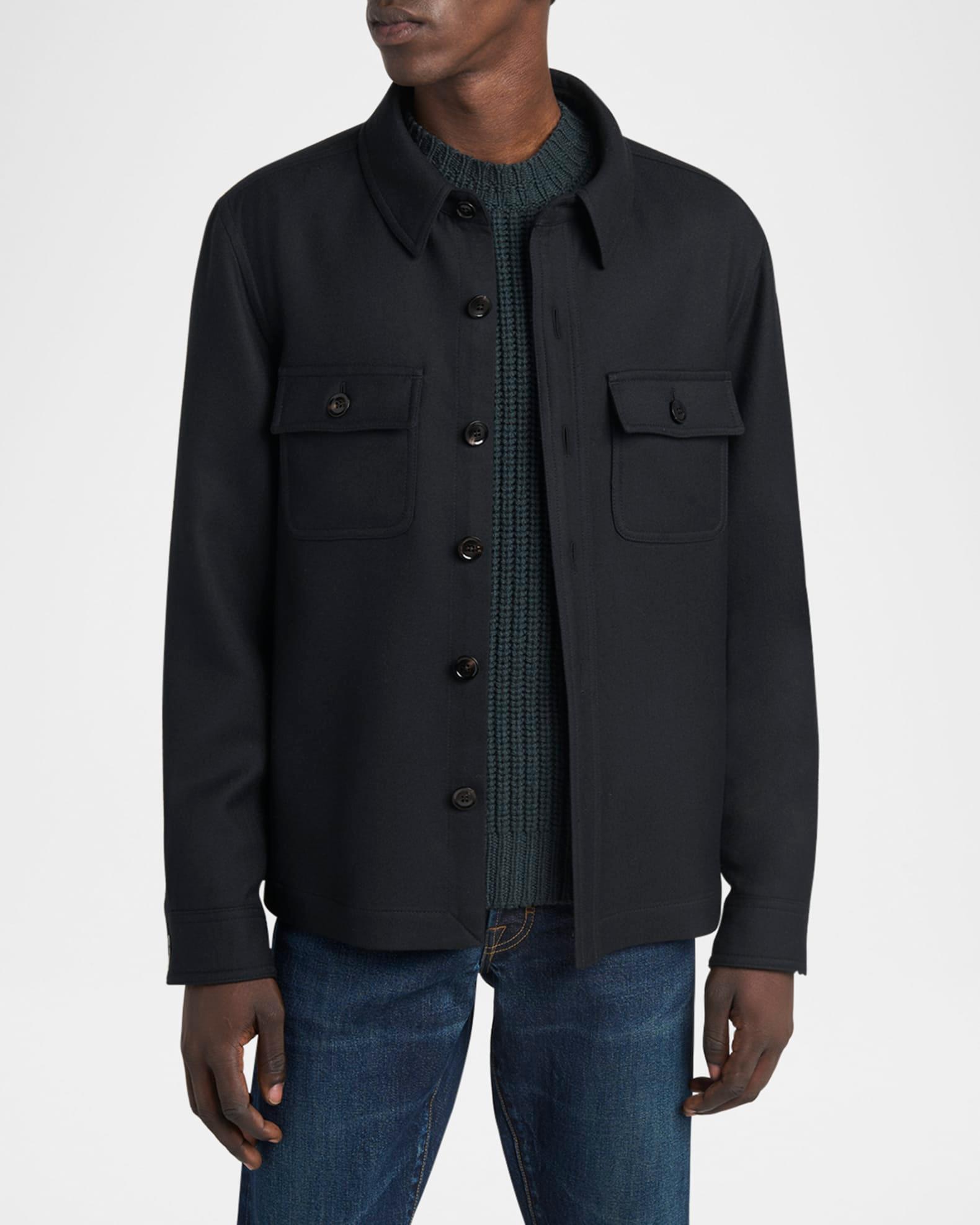 Men's Wool and Silk Double Pocket Overshirt Product Image
