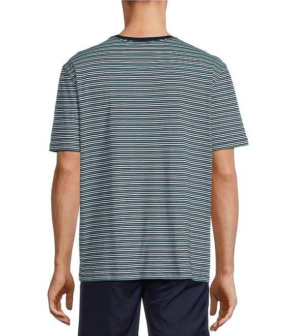 Roundtree & Yorke Solid Soft Washed Short Sleeve Cloud Striped Crew Neck T-Shirt Product Image