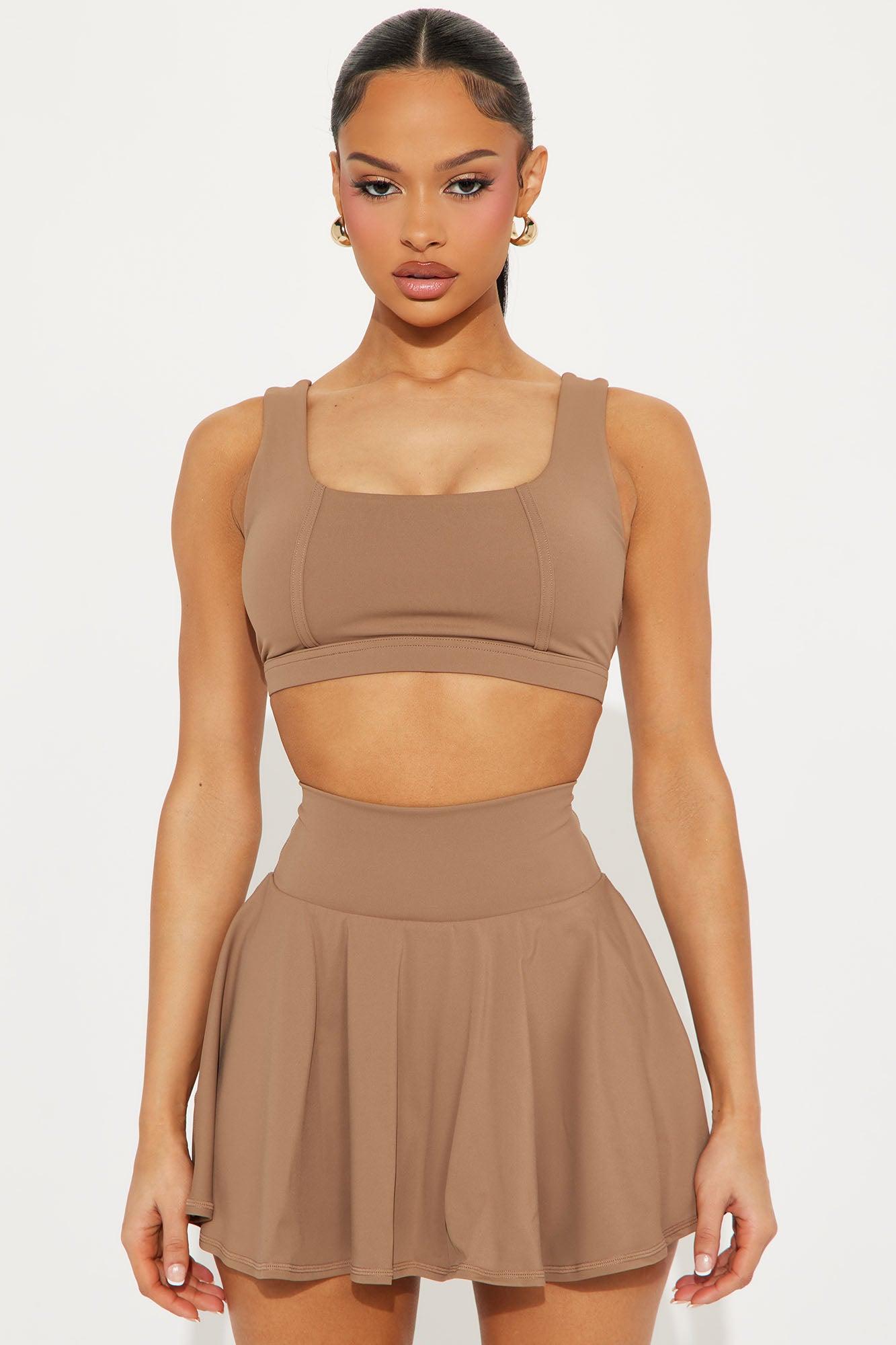Giselle Active Skort Set - Taupe Product Image