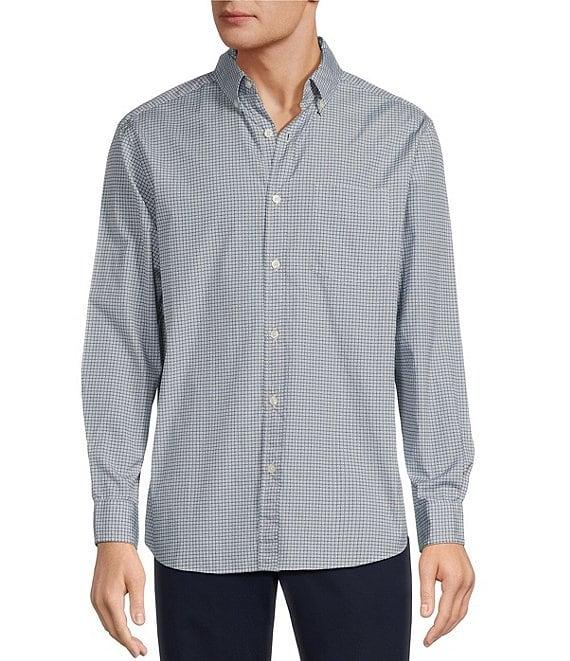 Roundtree & Yorke Long Sleeve Geometric Print Slub Sport Shirt Product Image