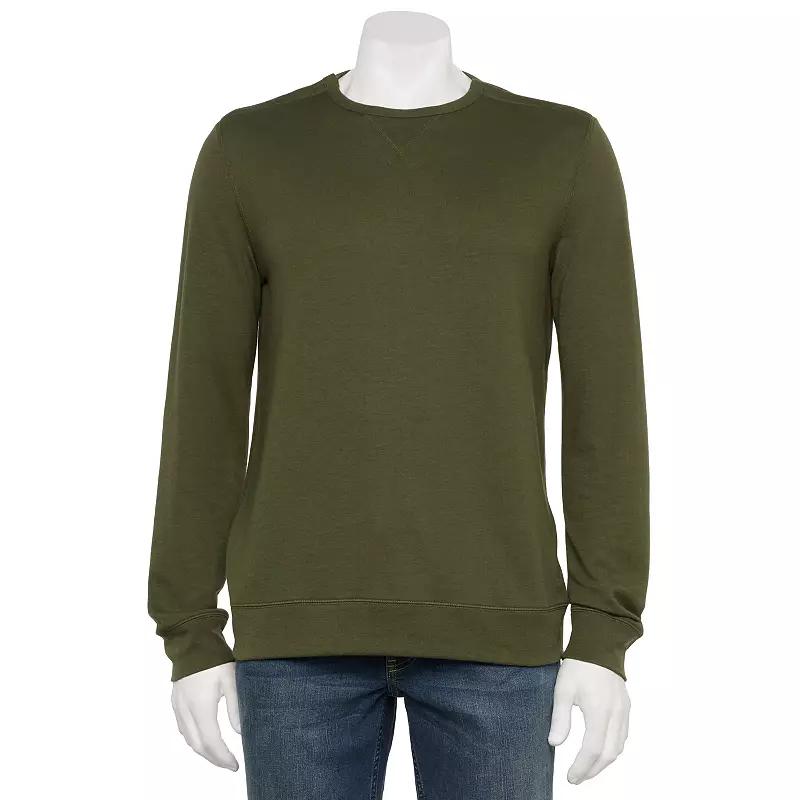 Men's Sonoma Goods For Life® Adaptive Double-Knit Long Sleeve T-Shirt, Size: Small, Green Product Image