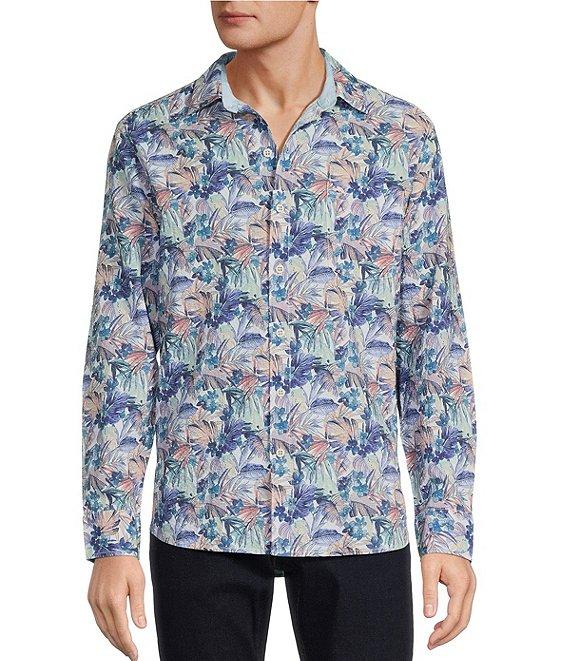 Tommy Bahama Big & Tall Nova Wave Amalfi Gardens Stretch Seersucker Long Sleeve Woven Shirt Product Image
