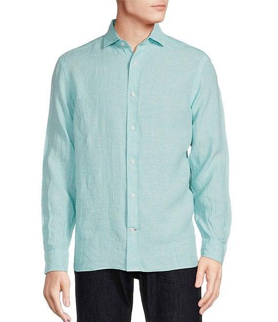 Cremieux Blue Label Linen Solid Long Sleeve Woven Shirt Product Image
