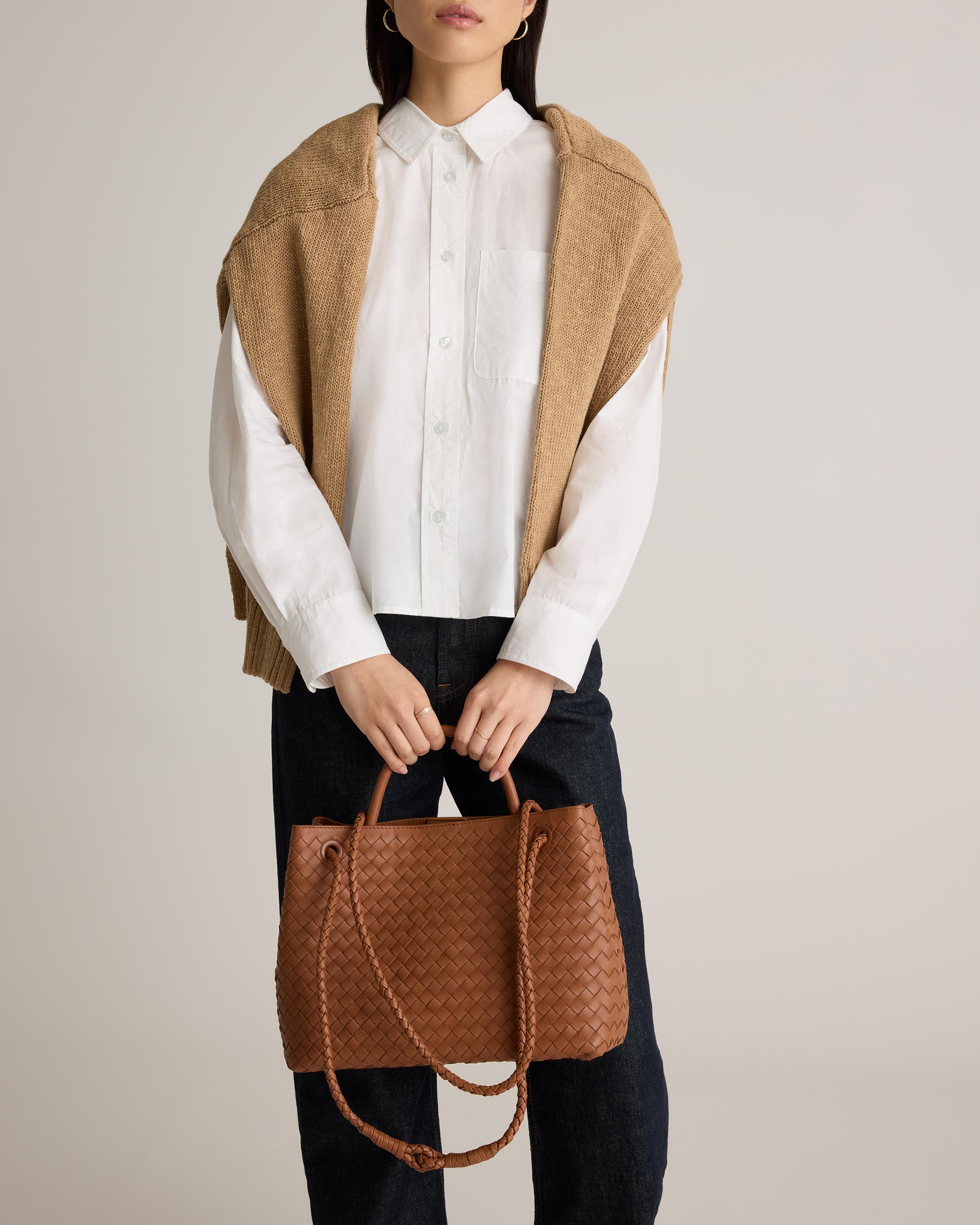 Quince | Women's Italian Leather Handwoven Satchel Product Image