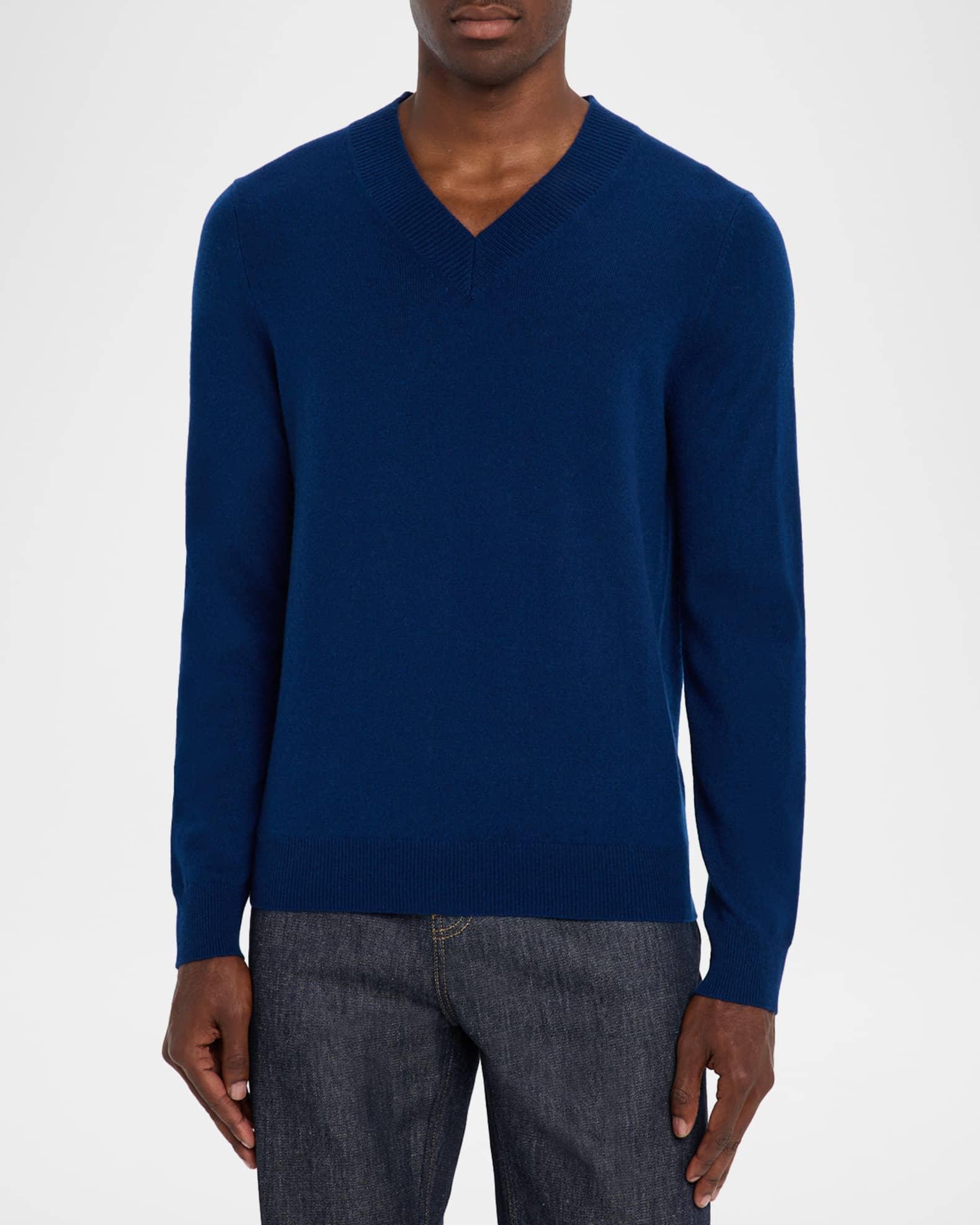 Men's Cashmere Knit Deep V-Neck Sweater Product Image