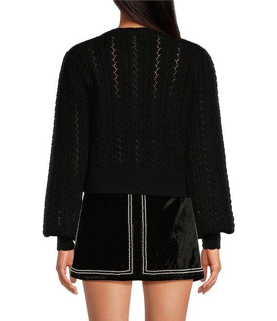 Chelsea & Violet Polly Fuzzy Polyester Button Front Long Sleeve Cardigan Product Image