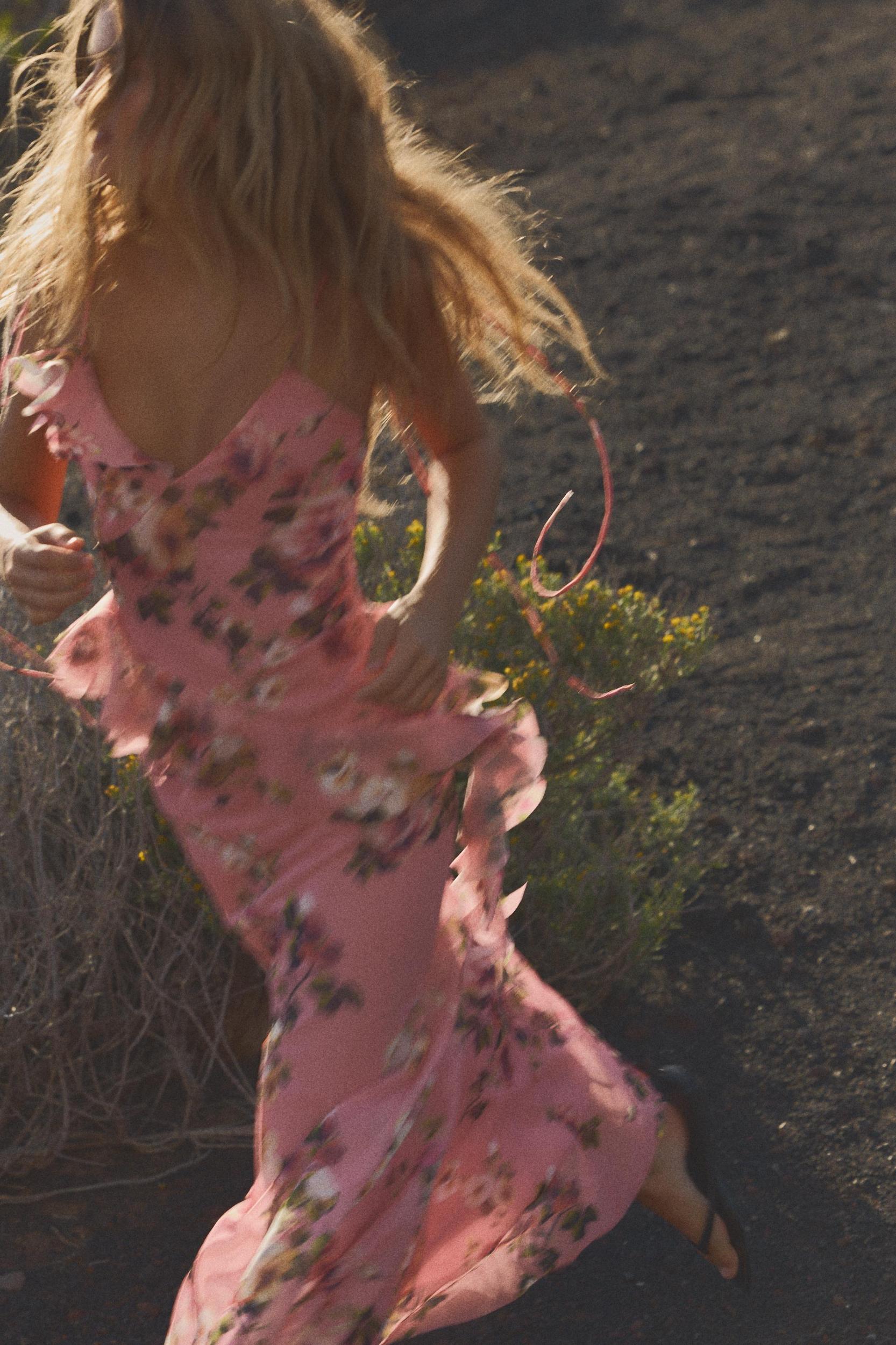 PRINTED TULLE MAXI SKIRT Product Image